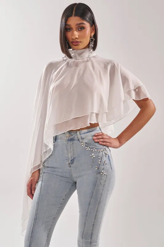 FOLLOW ME DRAPEY BLOUSE sold by AKIRA