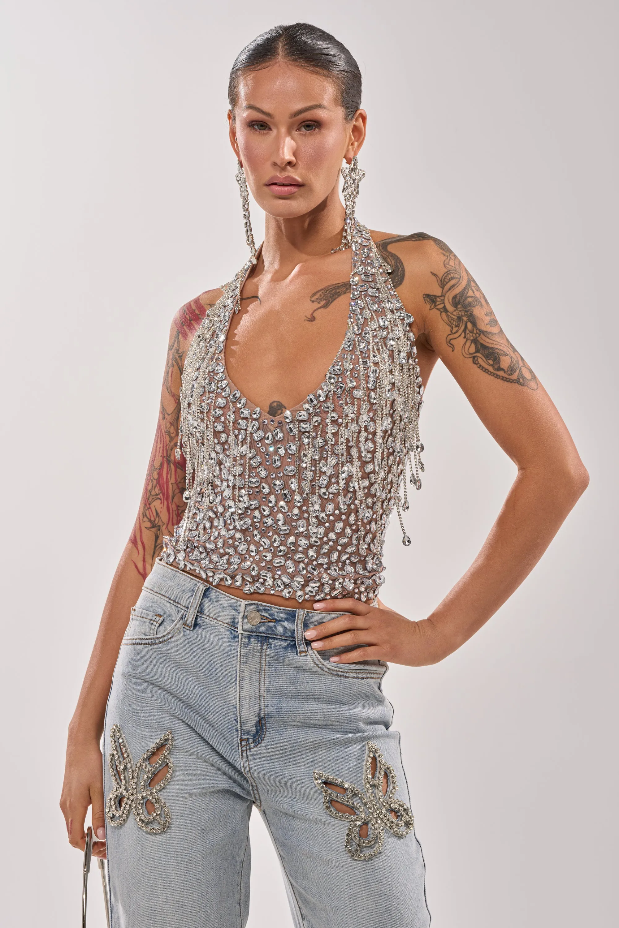 HOTTEST ON THE BLOCK RHINESTONE BLOUSE sold by AKIRA product image thumbnail 3