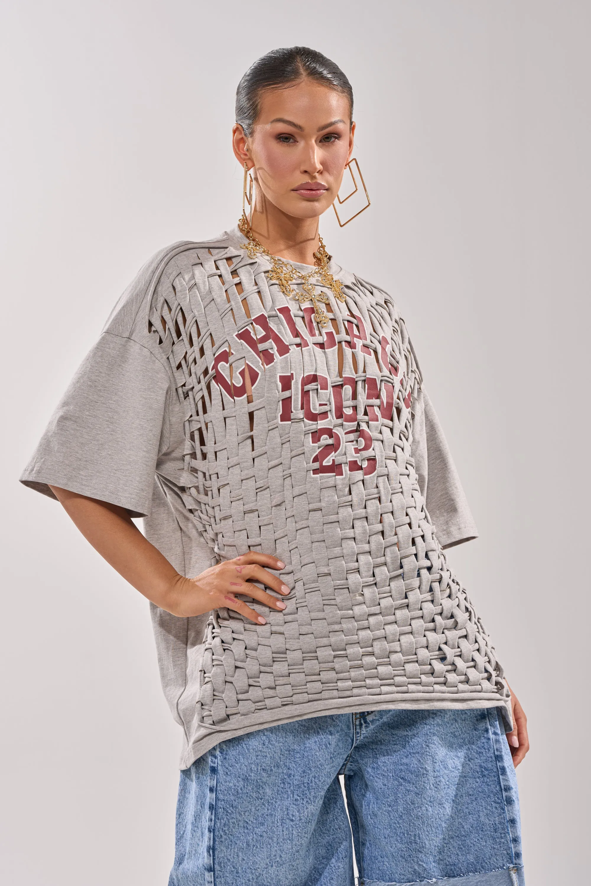 DISTRESSED FOR LIFE OVERSIZED TEE sold by AKIRA product image thumbnail 3