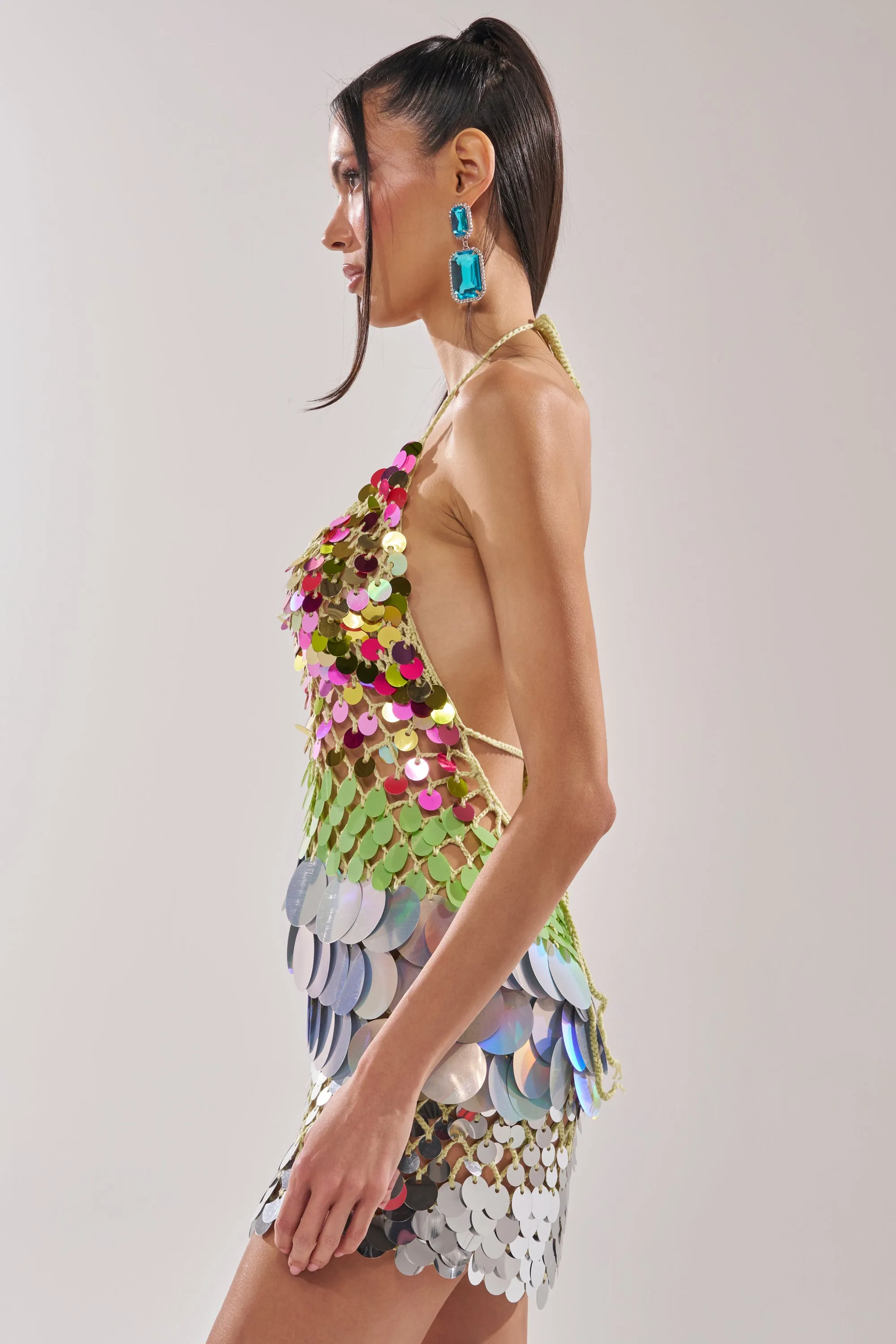 MAKE IT TO THE MORNING CROCHET MINI DRESS sold by AKIRA product image thumbnail 4