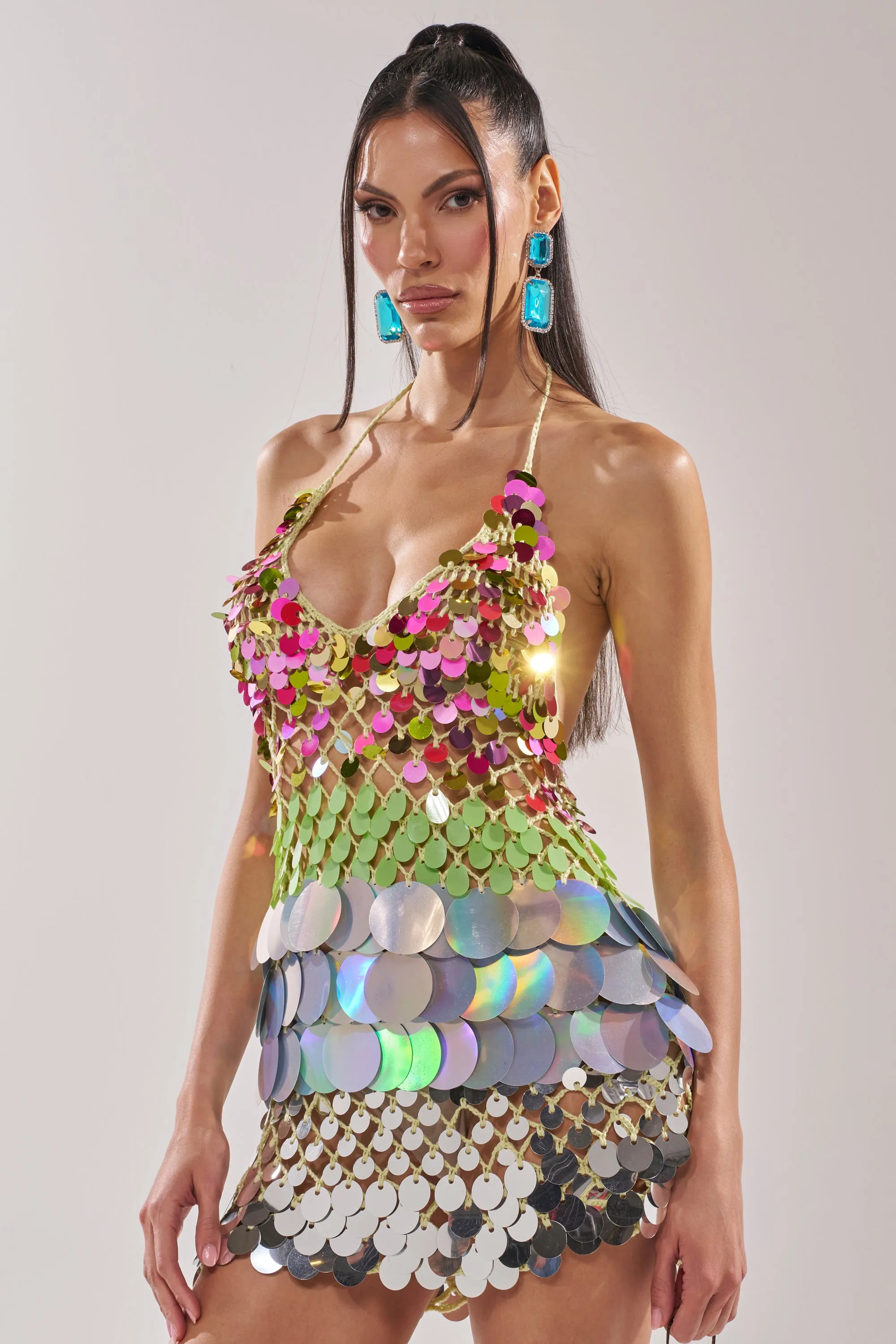 MAKE IT TO THE MORNING CROCHET MINI DRESS sold by AKIRA product image thumbnail 3