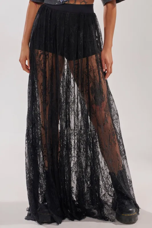 LOVELY DAYS LACE MAXI SKIRT made by AKIRA