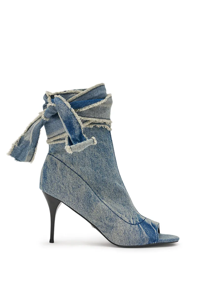AZALEA WANG KARTER DENIM OPEN TOE BOOTIE sold by AKIRA product image thumbnail 5