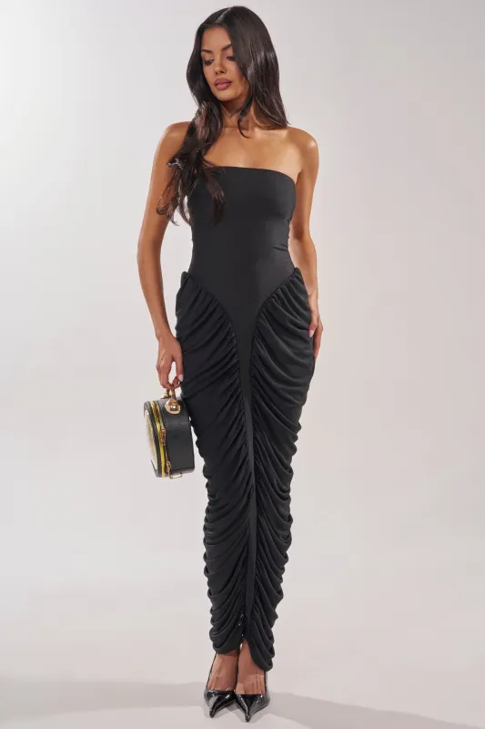 SEASON OF SLAY STRAPLESS MAXI DRESS made by AKIRA