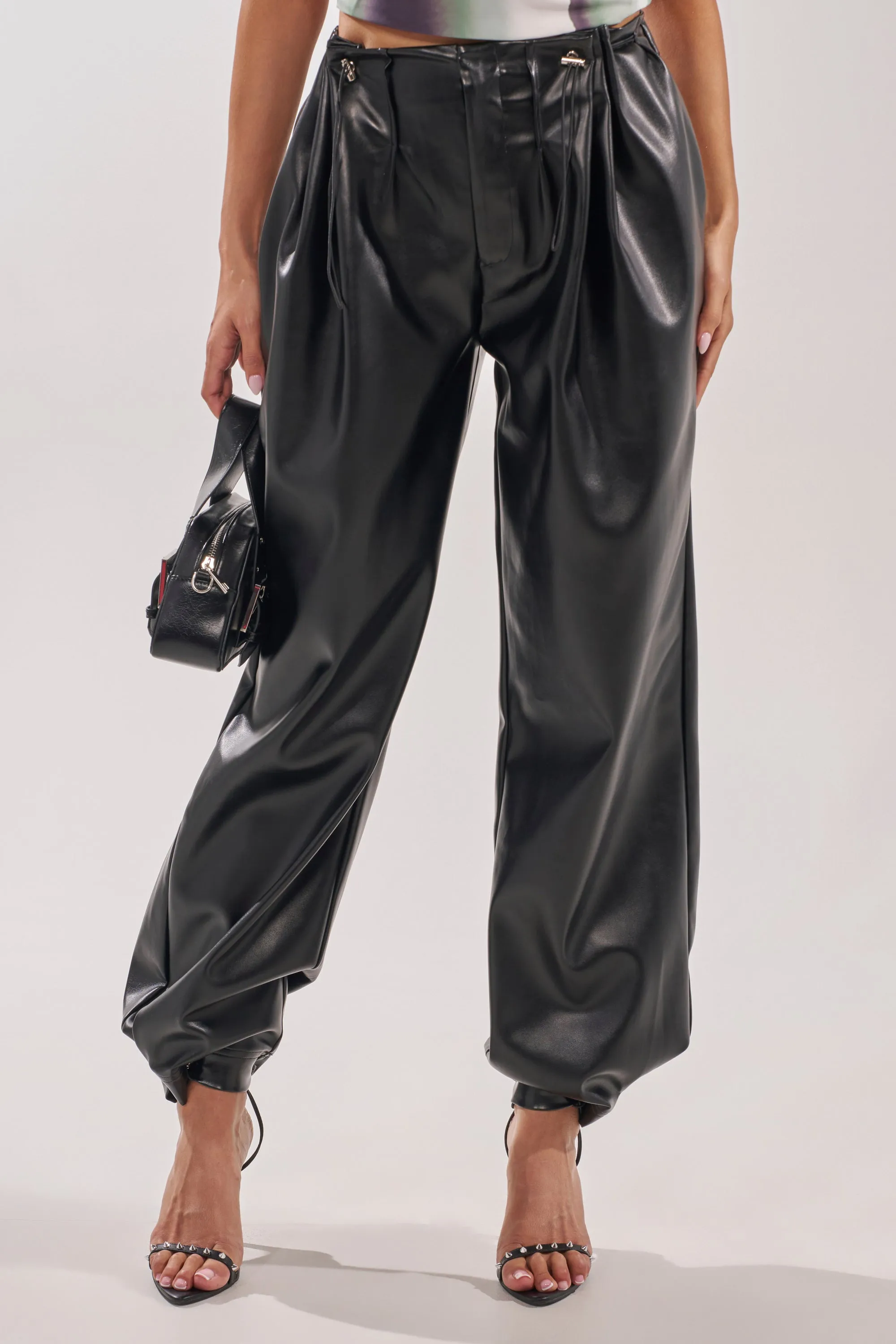 ON TOP OF IT FAUX LEATHER TROUSER sold by AKIRA product image thumbnail 2