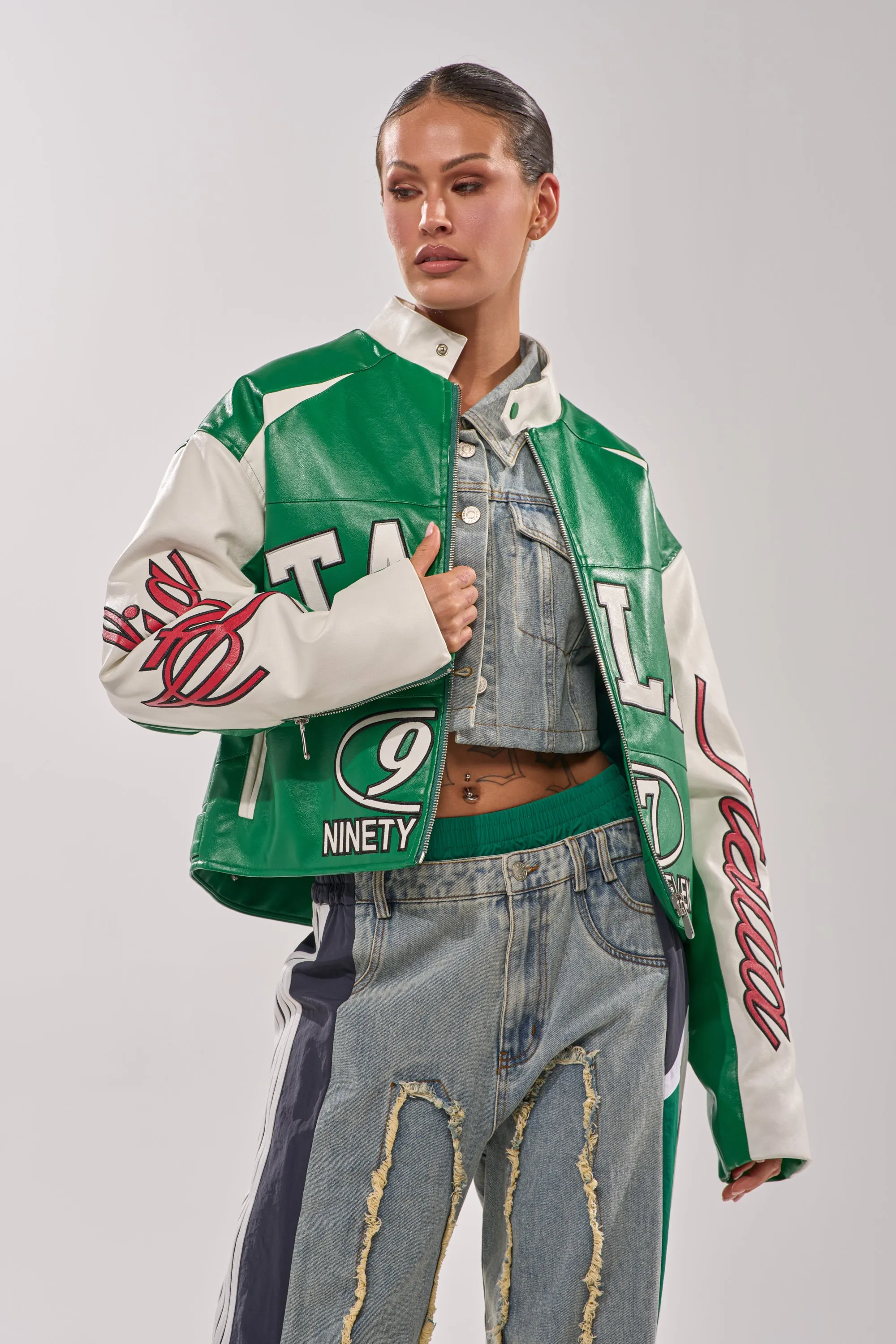 CATCHING FLIGHTS EMBROIDERED BOMBER sold by AKIRA product image thumbnail 5