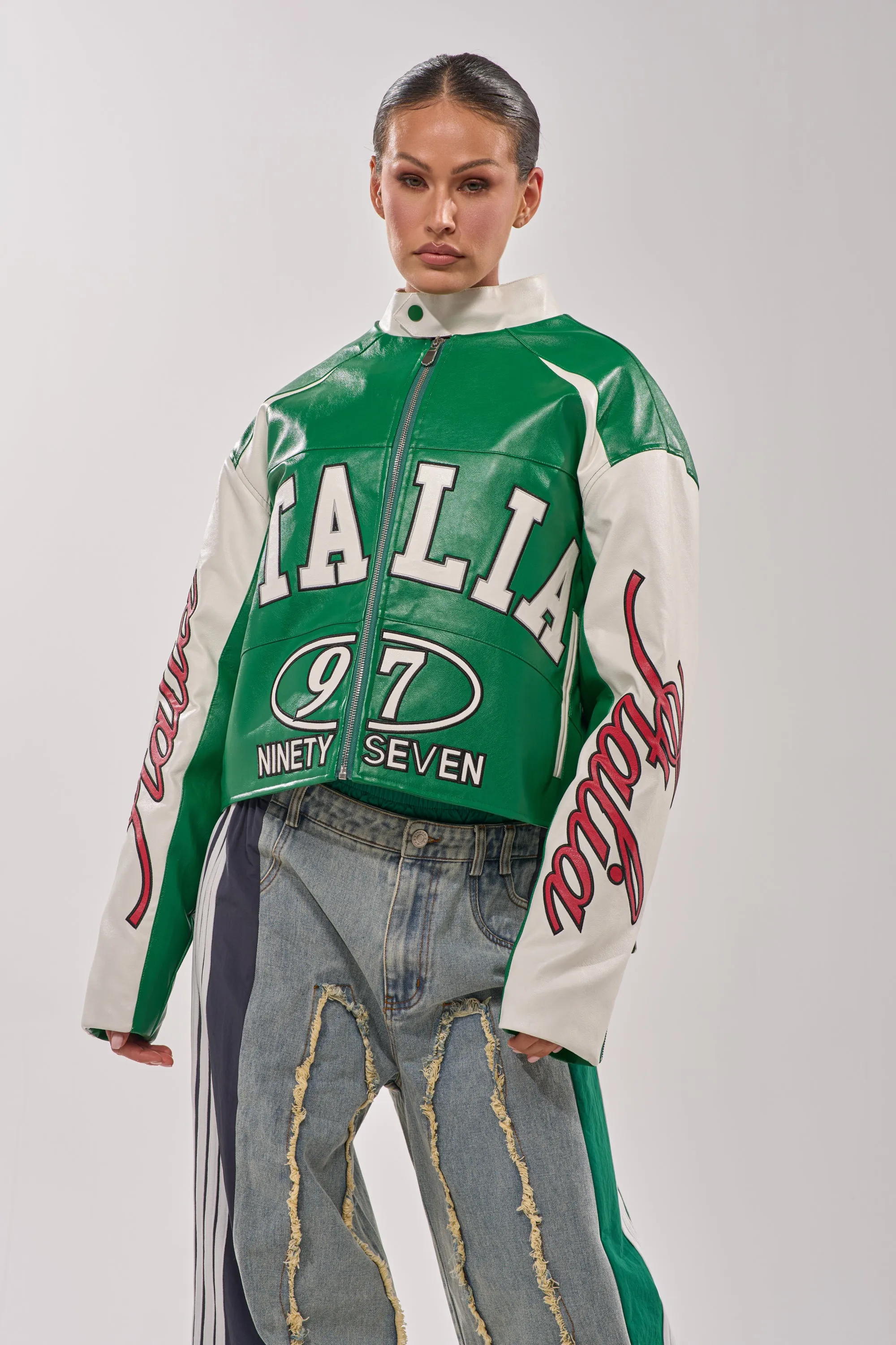 CATCHING FLIGHTS EMBROIDERED BOMBER sold by AKIRA product image thumbnail 4