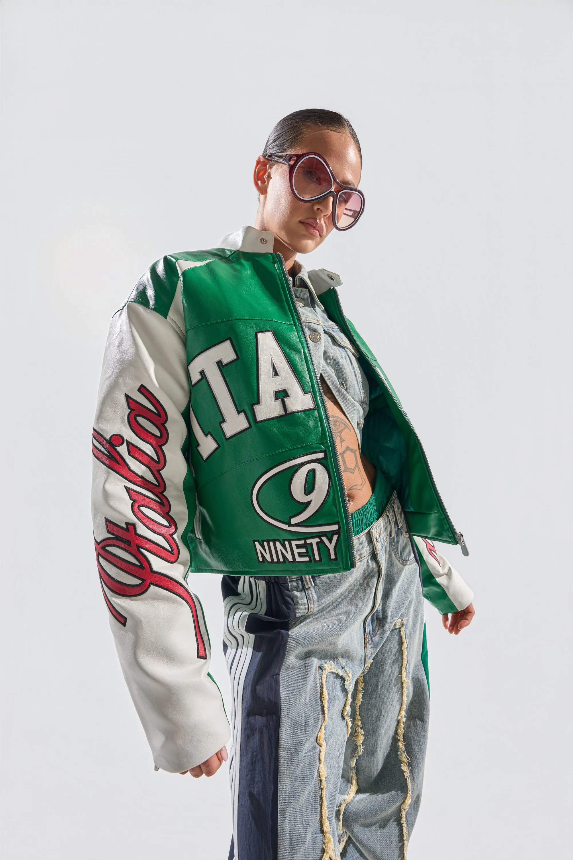 CATCHING FLIGHTS EMBROIDERED BOMBER sold by AKIRA