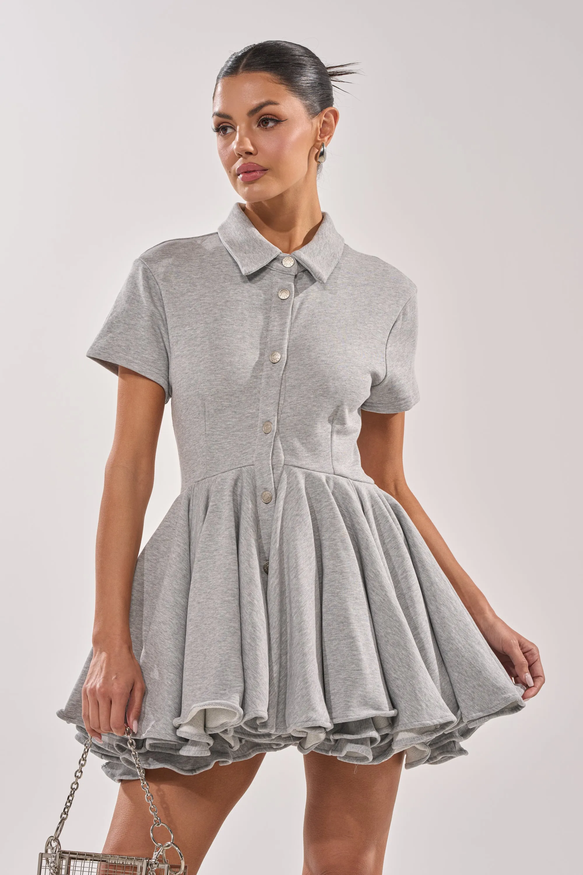 AVERY SHORT SLEEVE FRENCH TERRY MINI DRESS sold by AKIRA