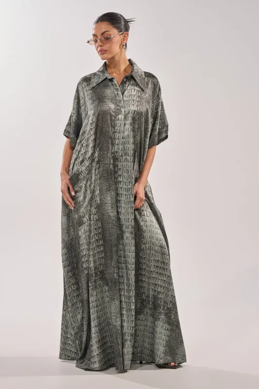 SHE'S RICH OVERSIZED JUMPSUIT IN SNAKE made by AKIRA