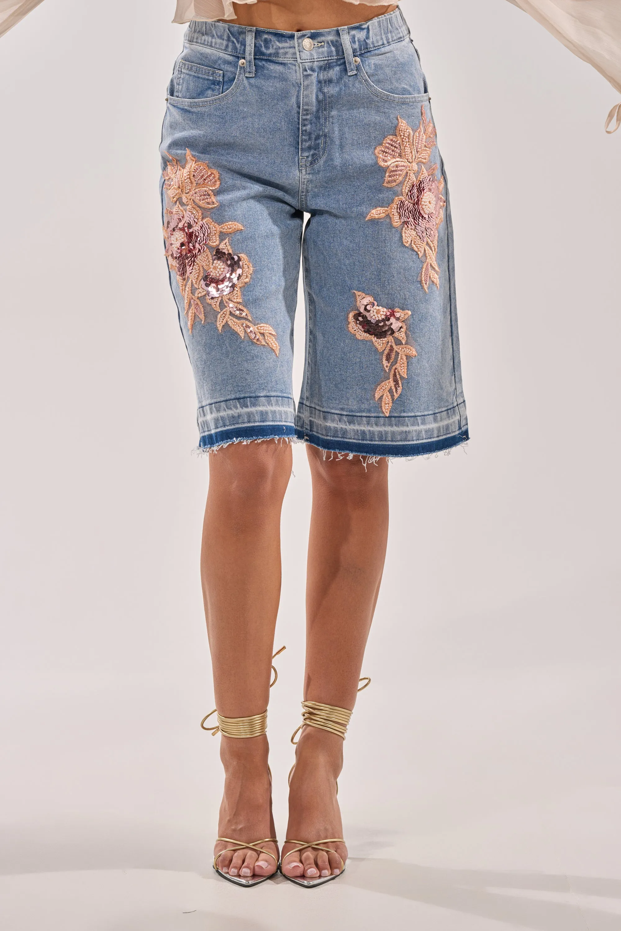 TRY ME DENIM BERMUDA SHORT sold by AKIRA product image thumbnail 2