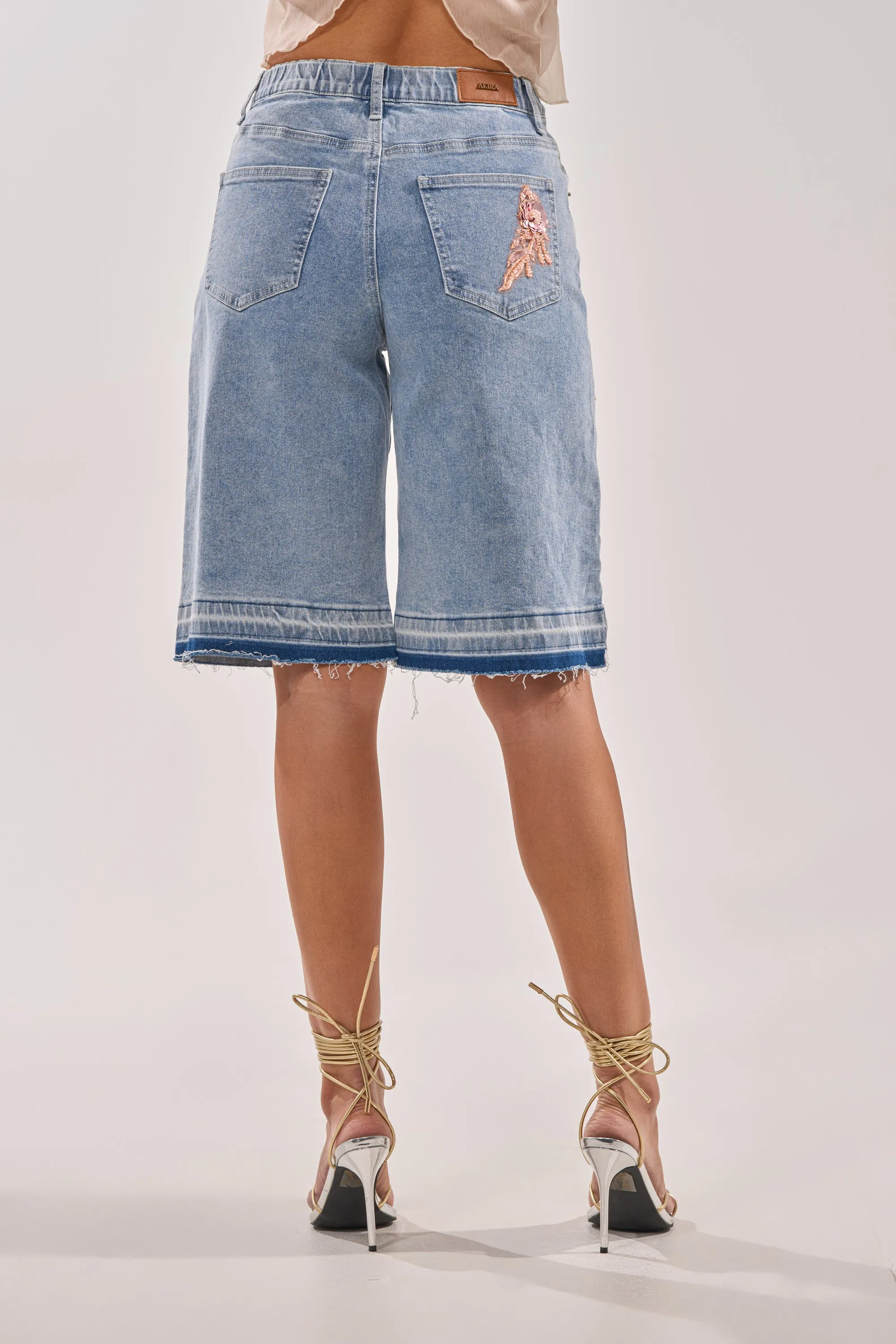 TRY ME DENIM BERMUDA SHORT sold by AKIRA product image thumbnail 4