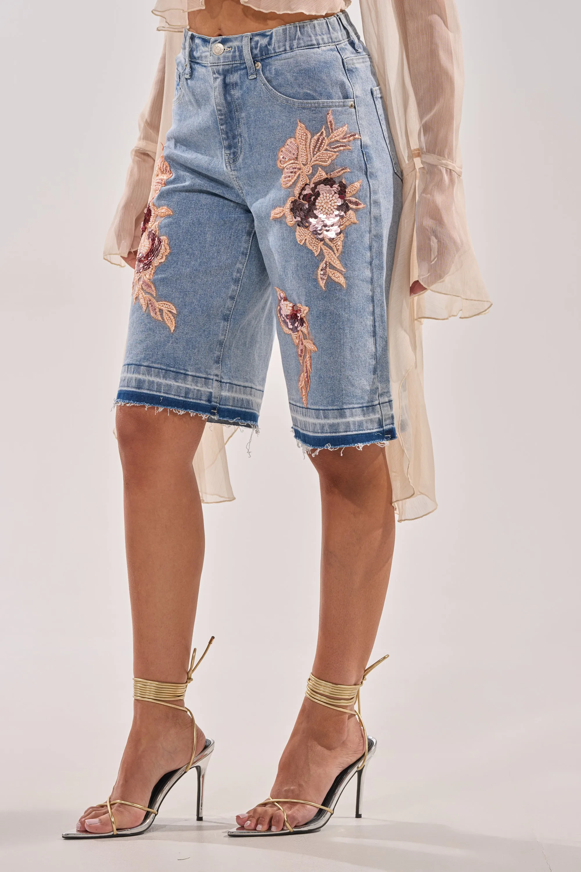 TRY ME DENIM BERMUDA SHORT sold by AKIRA product image thumbnail 3