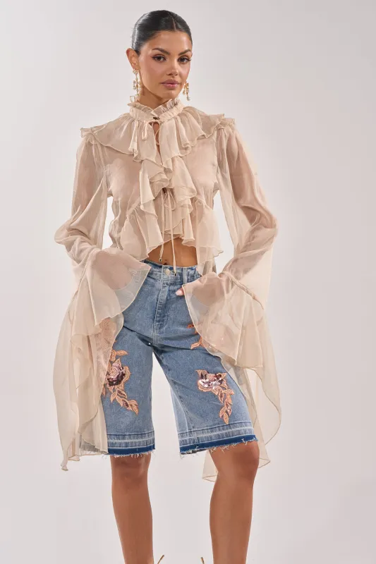 DANCE THE NIGHT AWAY BLOUSE sold by AKIRA