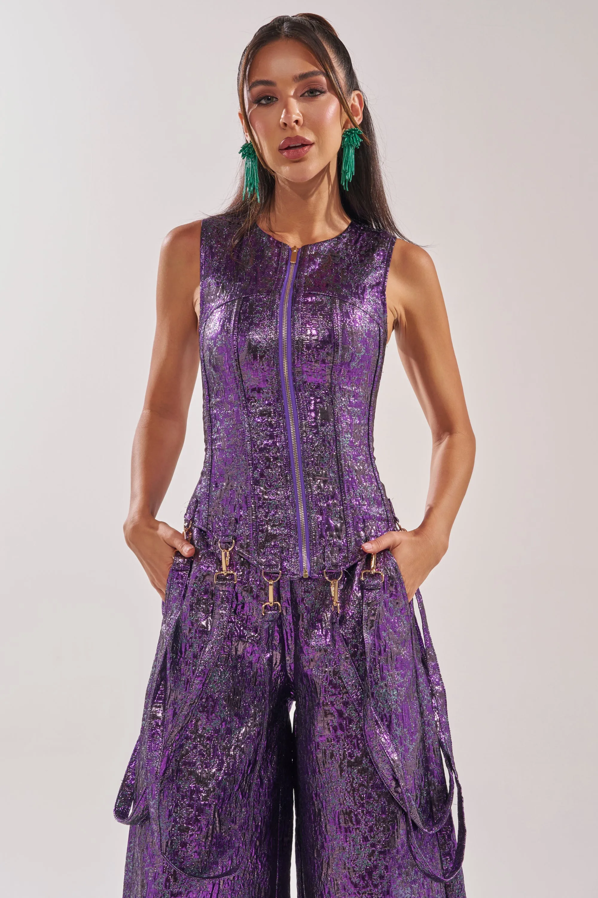 ROYALTY BROCADE CORSET TOP sold by AKIRA product image thumbnail 3
