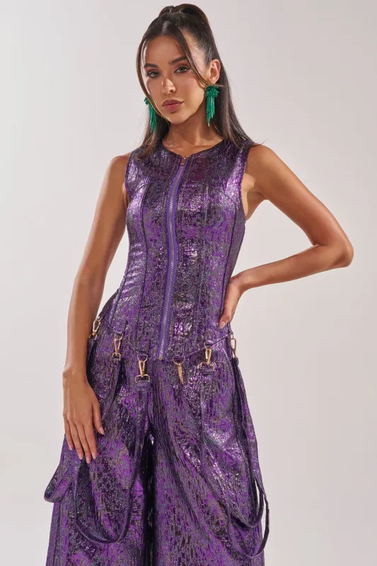 ROYALTY BROCADE CORSET TOP sold by AKIRA