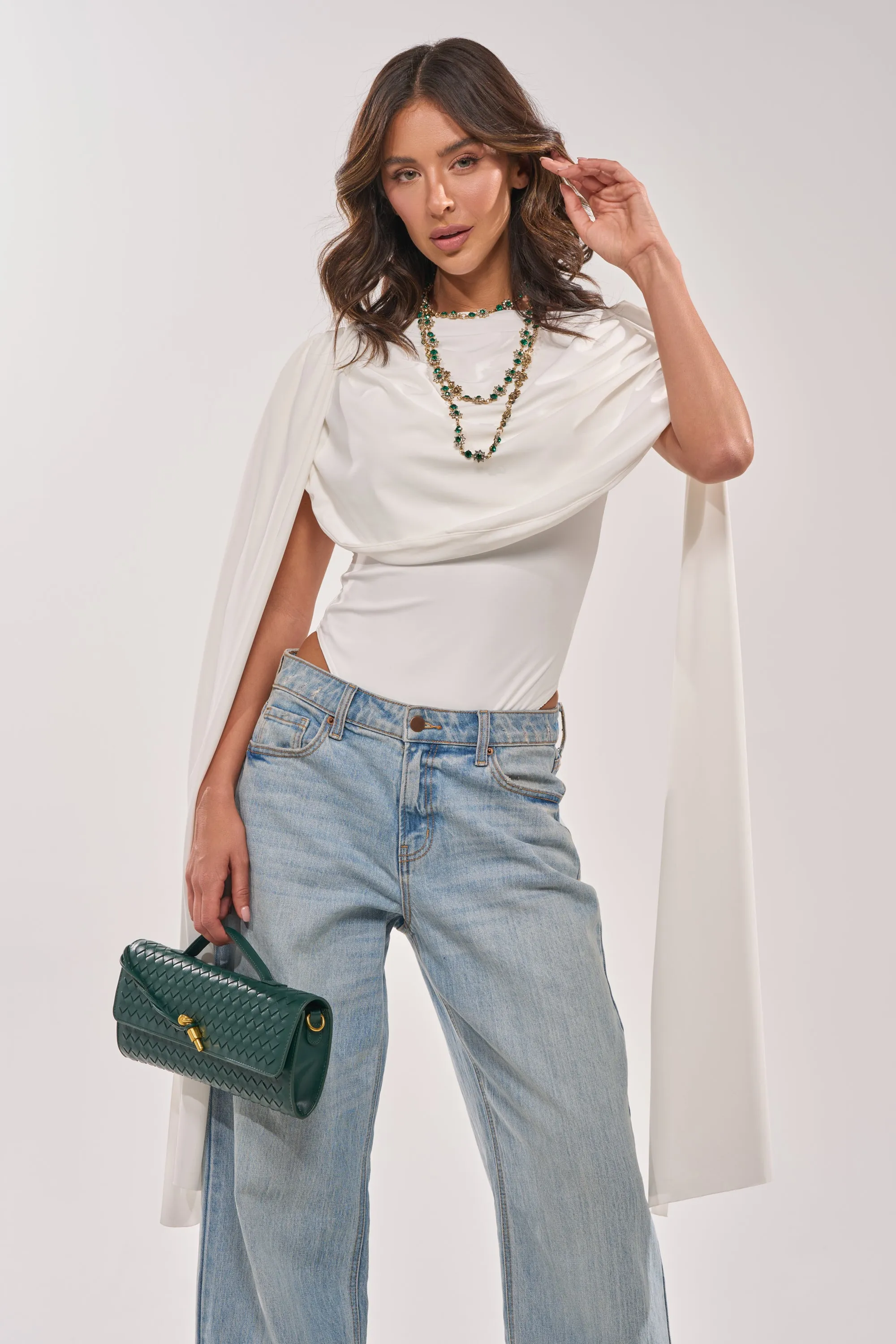 HILLARY SEAMLESS BODYSUIT IN IVORY sold by AKIRA product image thumbnail 3