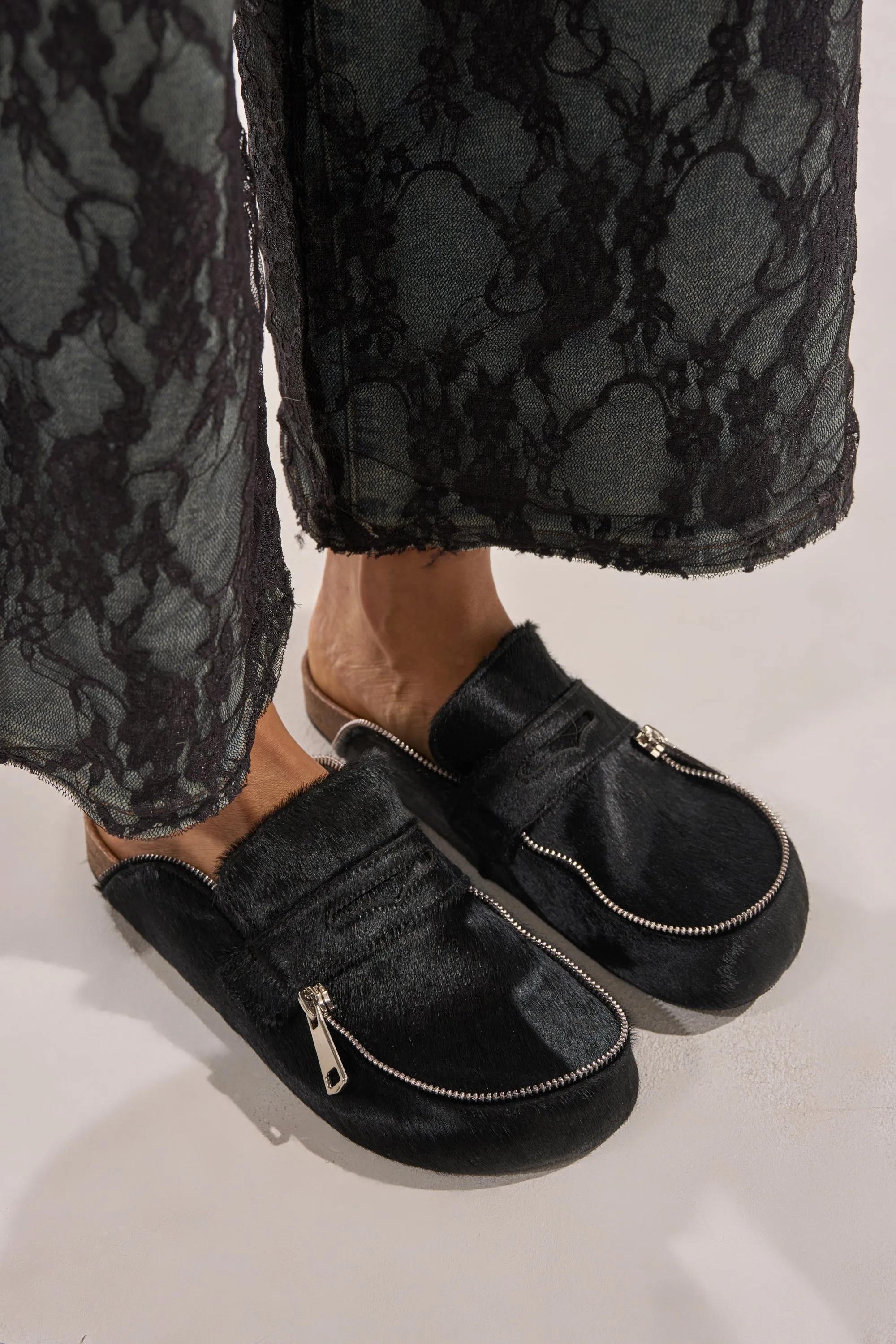 AZALEA WANG LIMERICK BLACK METAL EMBELLISHMENT FLAT sold by AKIRA