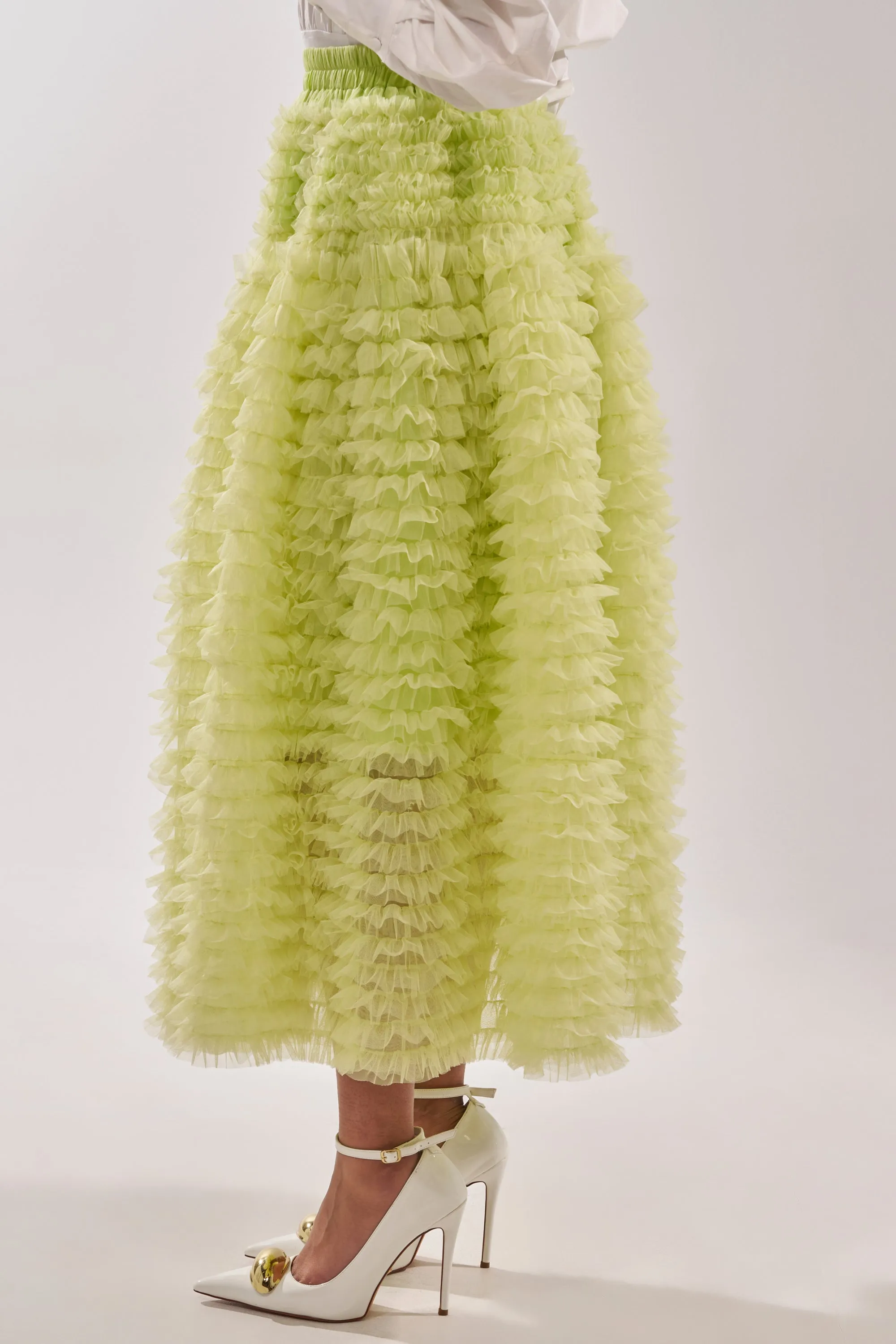 LOVE THE DRAMA MESH MAXI SKIRT sold by AKIRA product image thumbnail 4