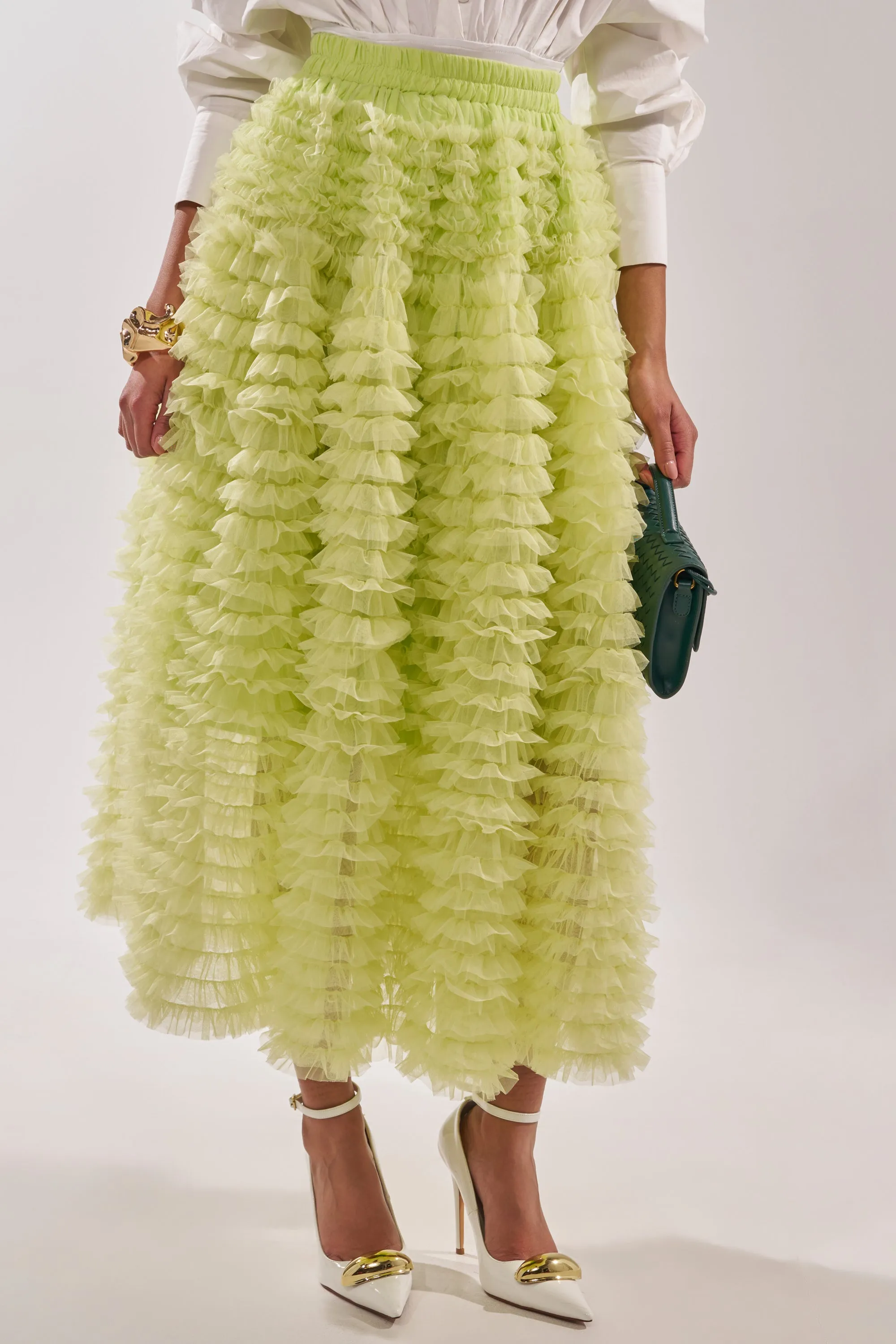 LOVE THE DRAMA MESH MAXI SKIRT sold by AKIRA product image thumbnail 3