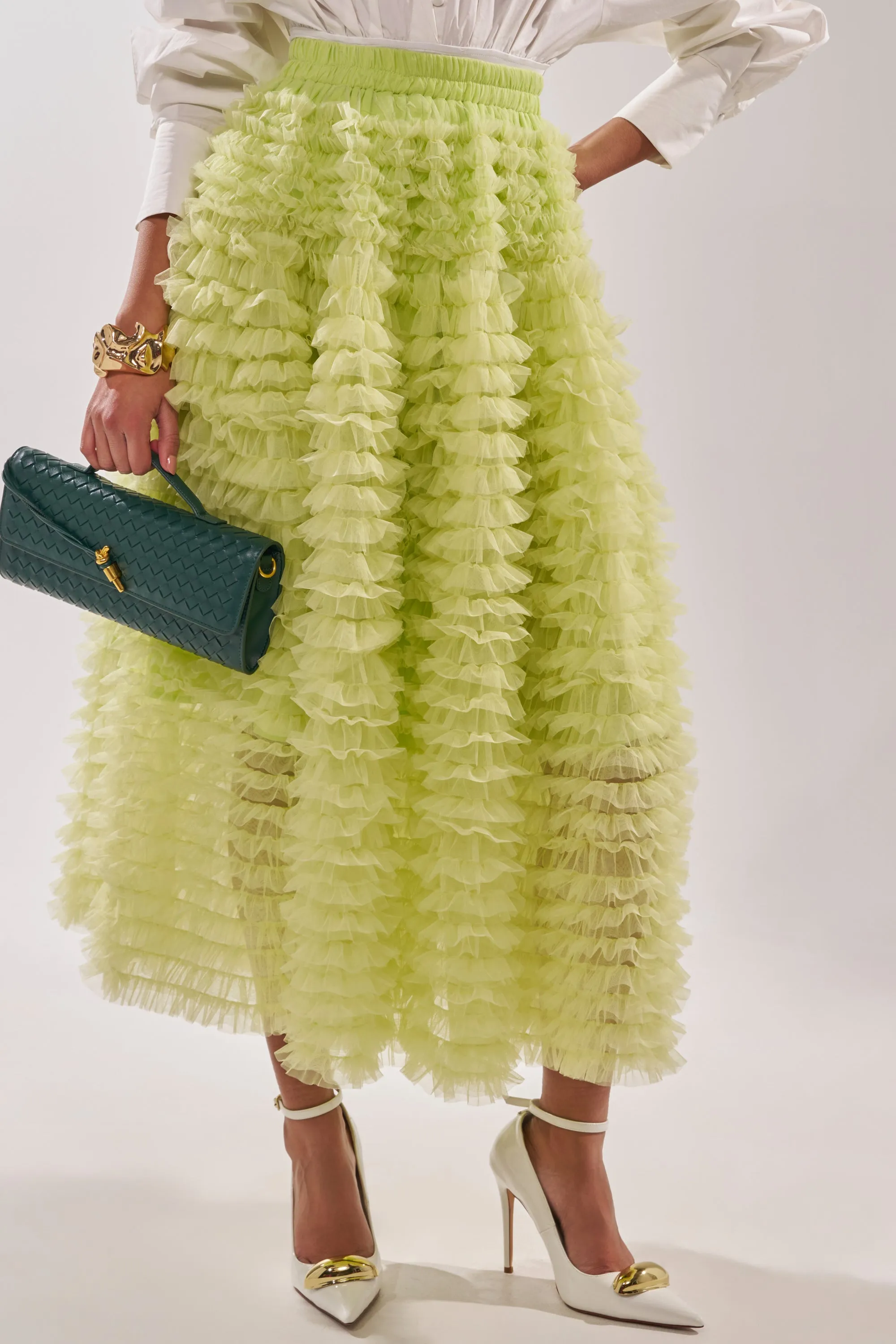 LOVE THE DRAMA MESH MAXI SKIRT sold by AKIRA product image thumbnail 2