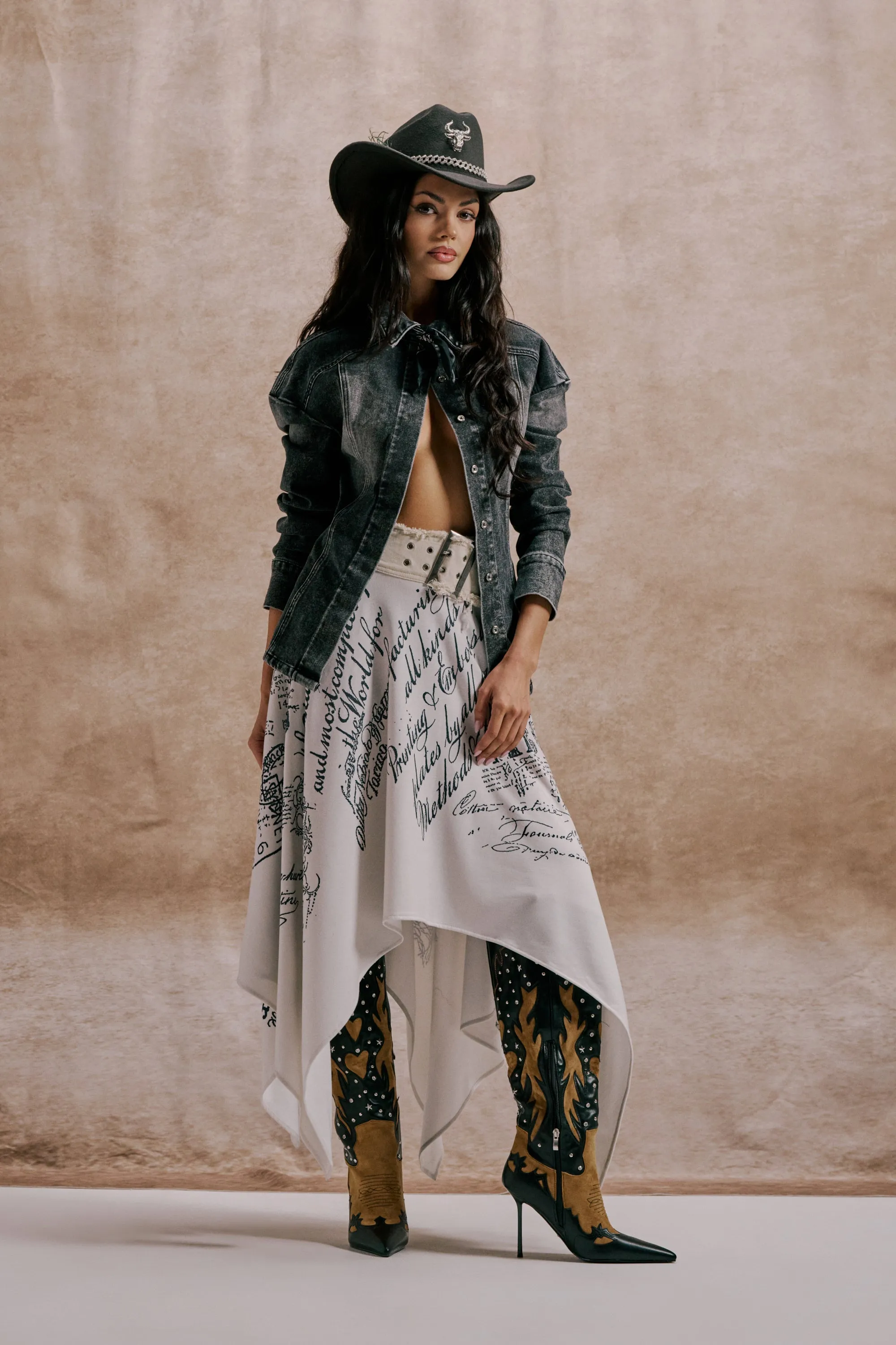 READ ME MIDI SKIRT sold by AKIRA product image thumbnail 2