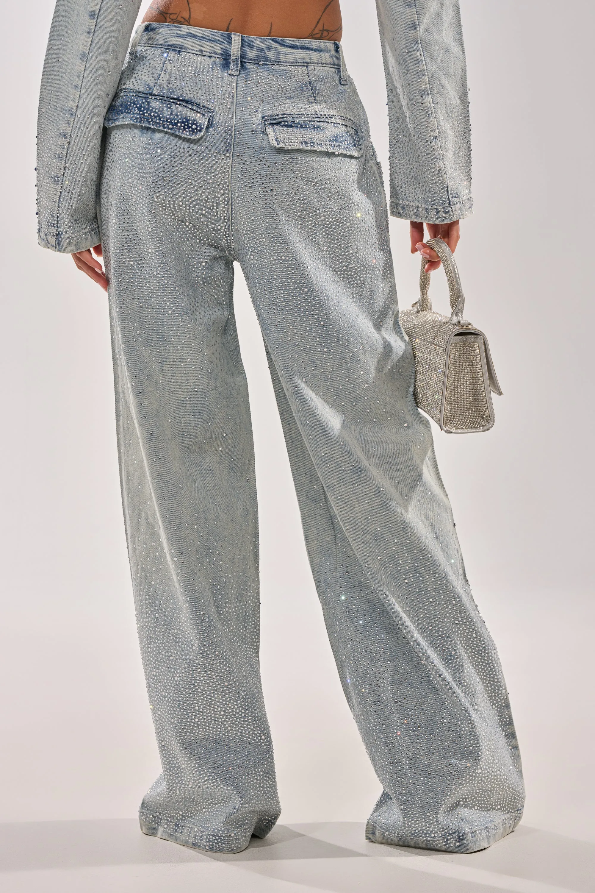 LIGHTS OUT RHINESTONE WIDE LEG DENIM sold by AKIRA product image thumbnail 5