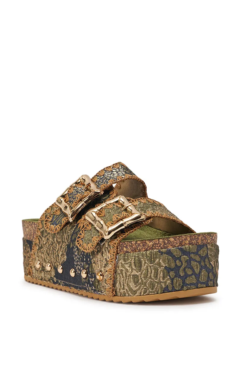 AZALEA WANG JAINNA GREEN VELVET FLATFORM SANDAL sold by AKIRA product image thumbnail 5
