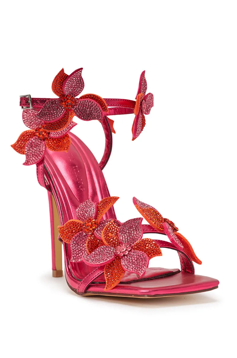 AZALEA WANG NERIYA PINK RHINESTONE FLOWER STILETTO SANDAL sold by AKIRA product image thumbnail 5