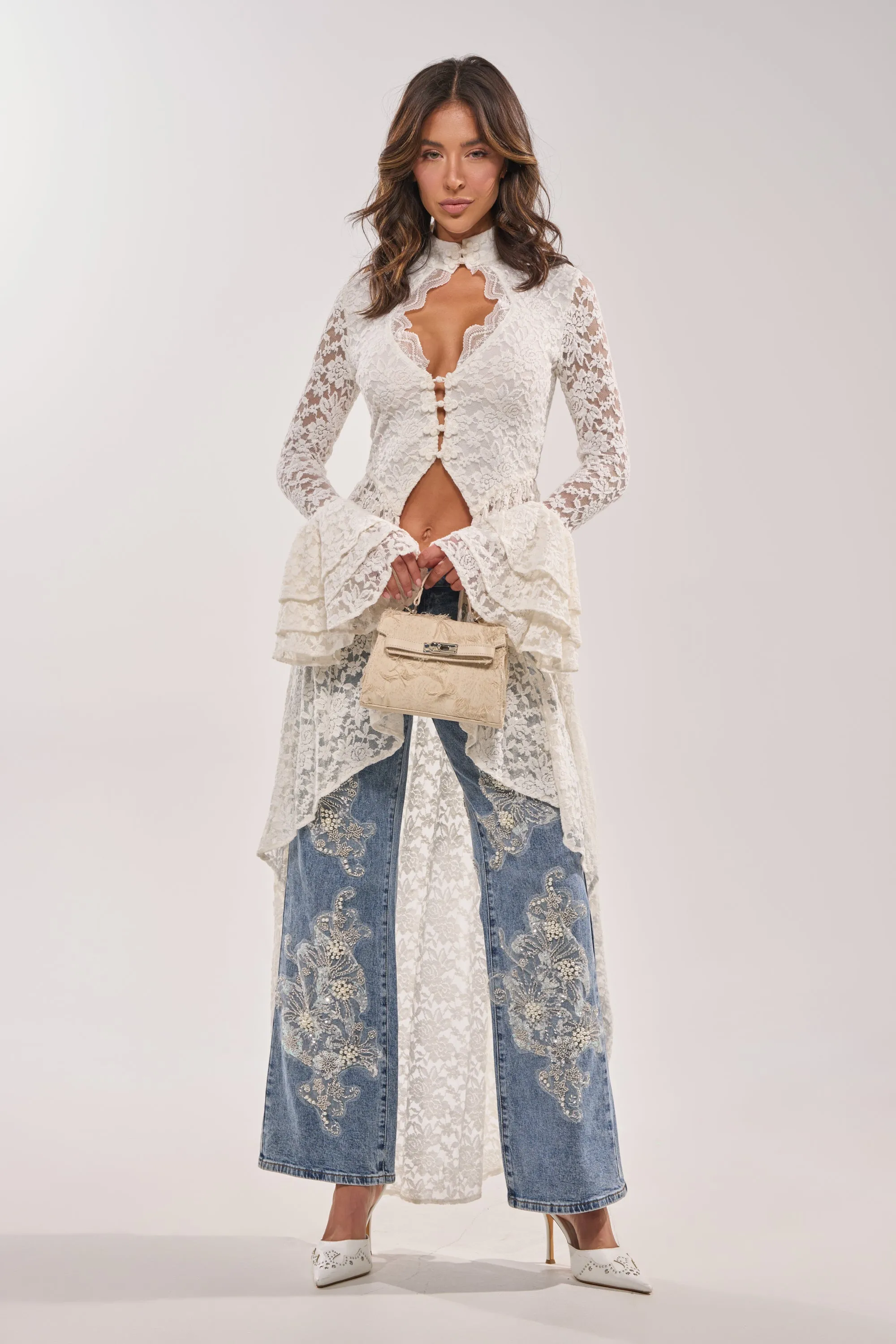 BELINHA LACE BLOUSE sold by AKIRA product image thumbnail 3
