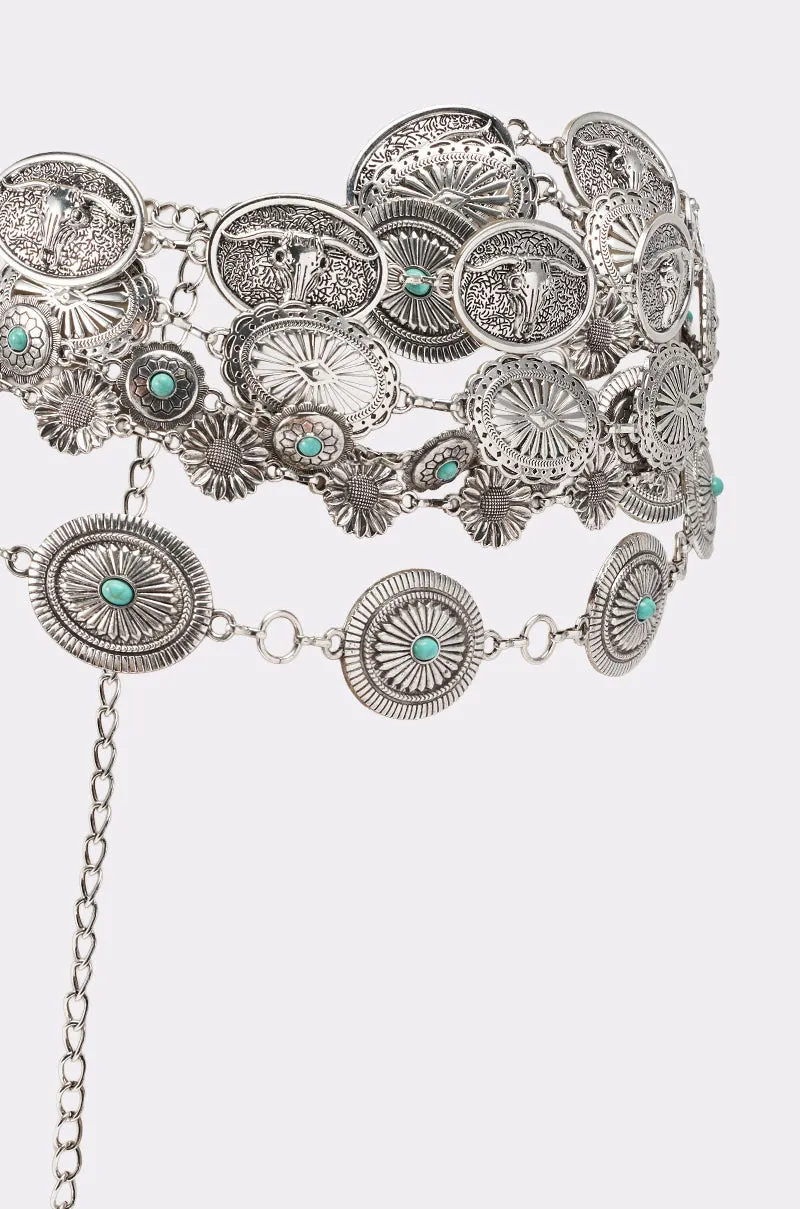 WILD WEST LAYERED CHAIN BELT sold by AKIRA product image thumbnail 4