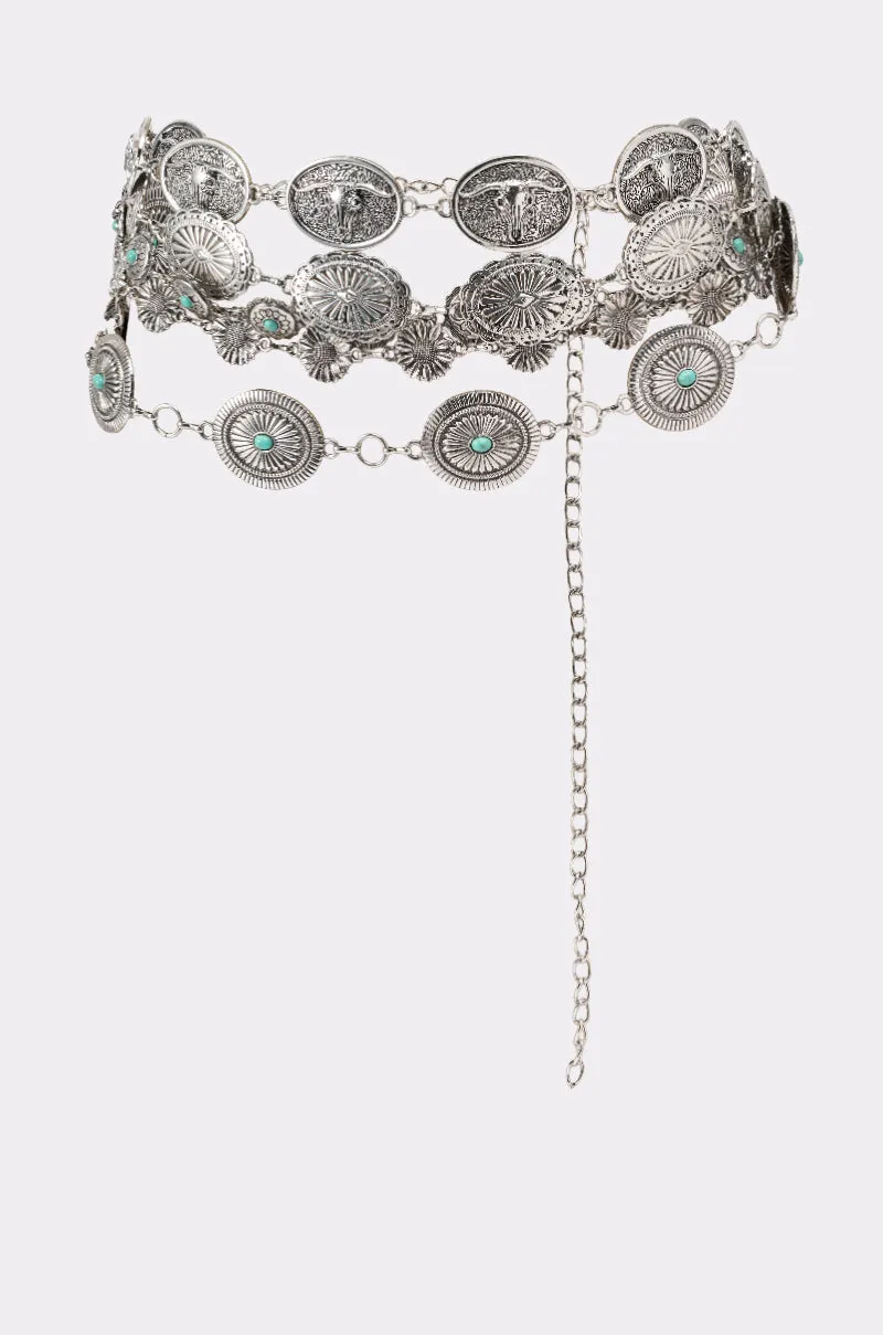 WILD WEST LAYERED CHAIN BELT sold by AKIRA product image thumbnail 2