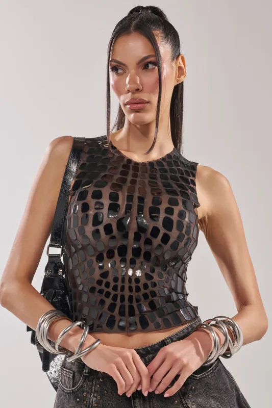 SEE THROUGH ME MESH TANK TOP made by AKIRA