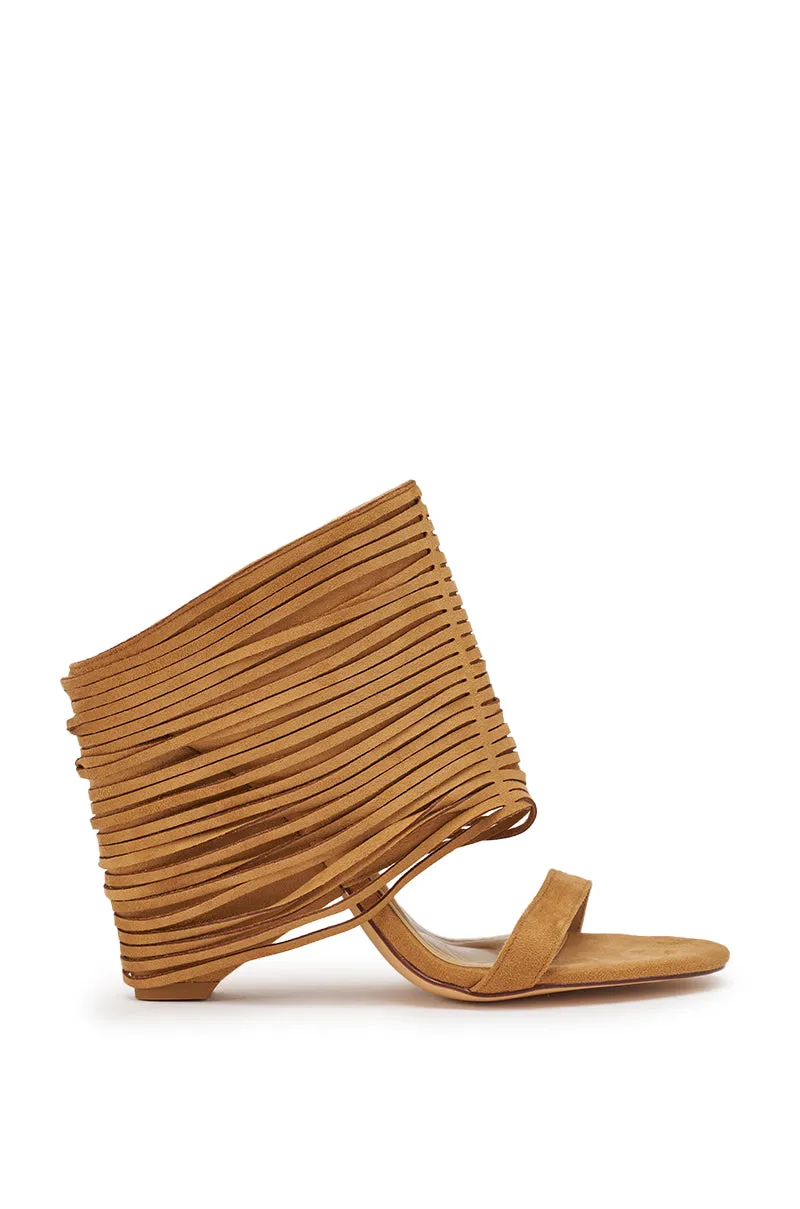 AZALEA WANG DREIA CAMEL FRINGE WEDGE SANDAL sold by AKIRA product image thumbnail 5