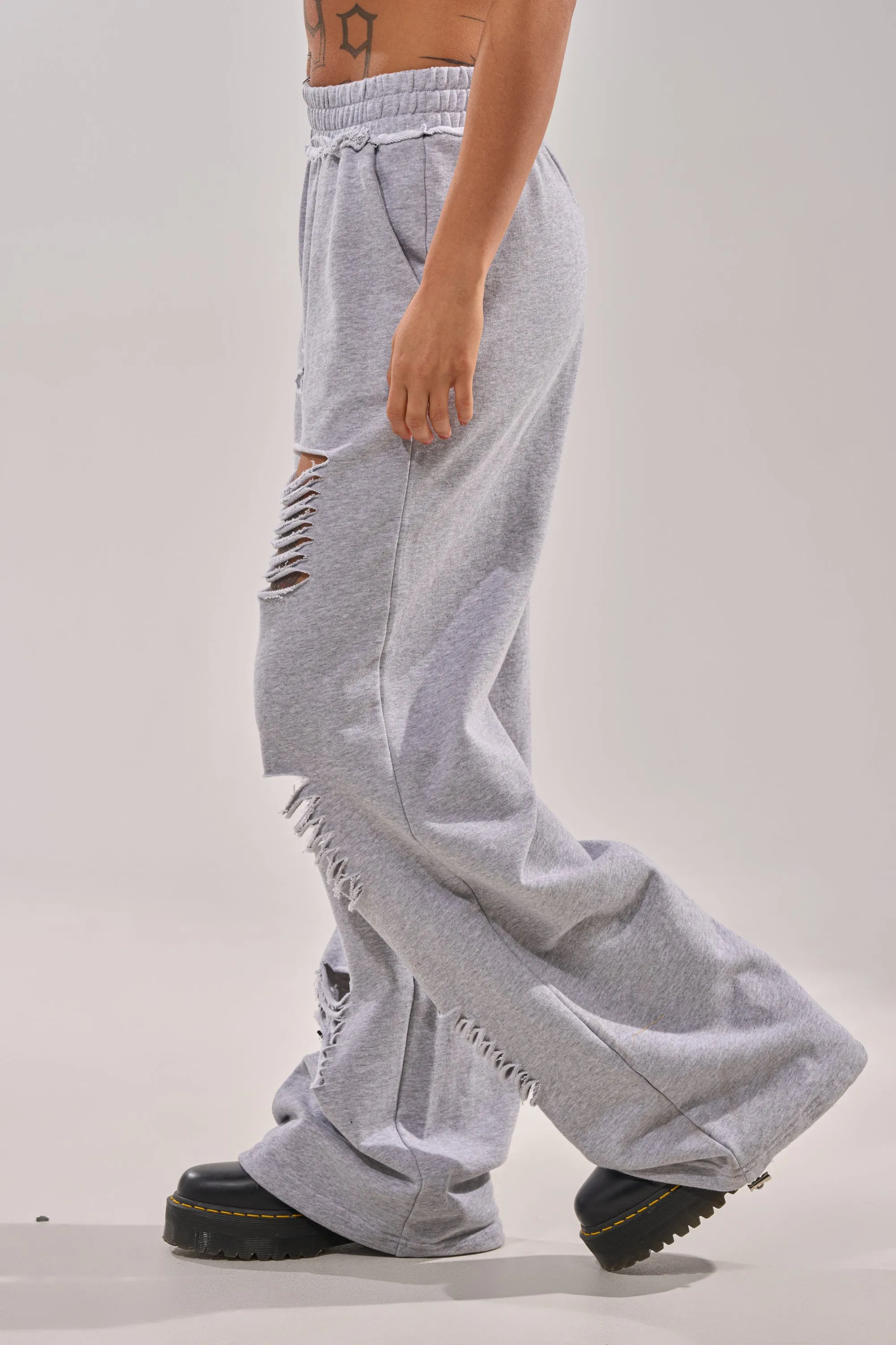 CROSSED OUT DISTRESSED WIDE LEG JOGGER sold by AKIRA product image thumbnail 3