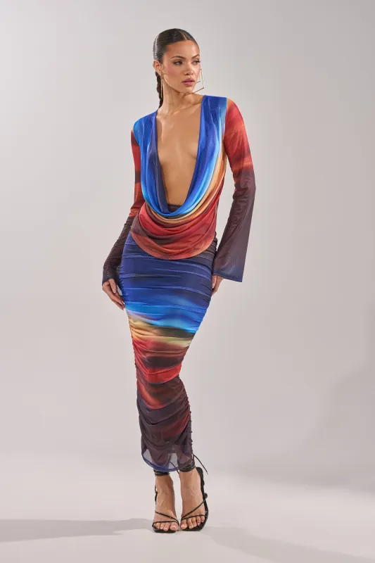 BOOM BOOM MESH MAXI SKIRT sold by AKIRA