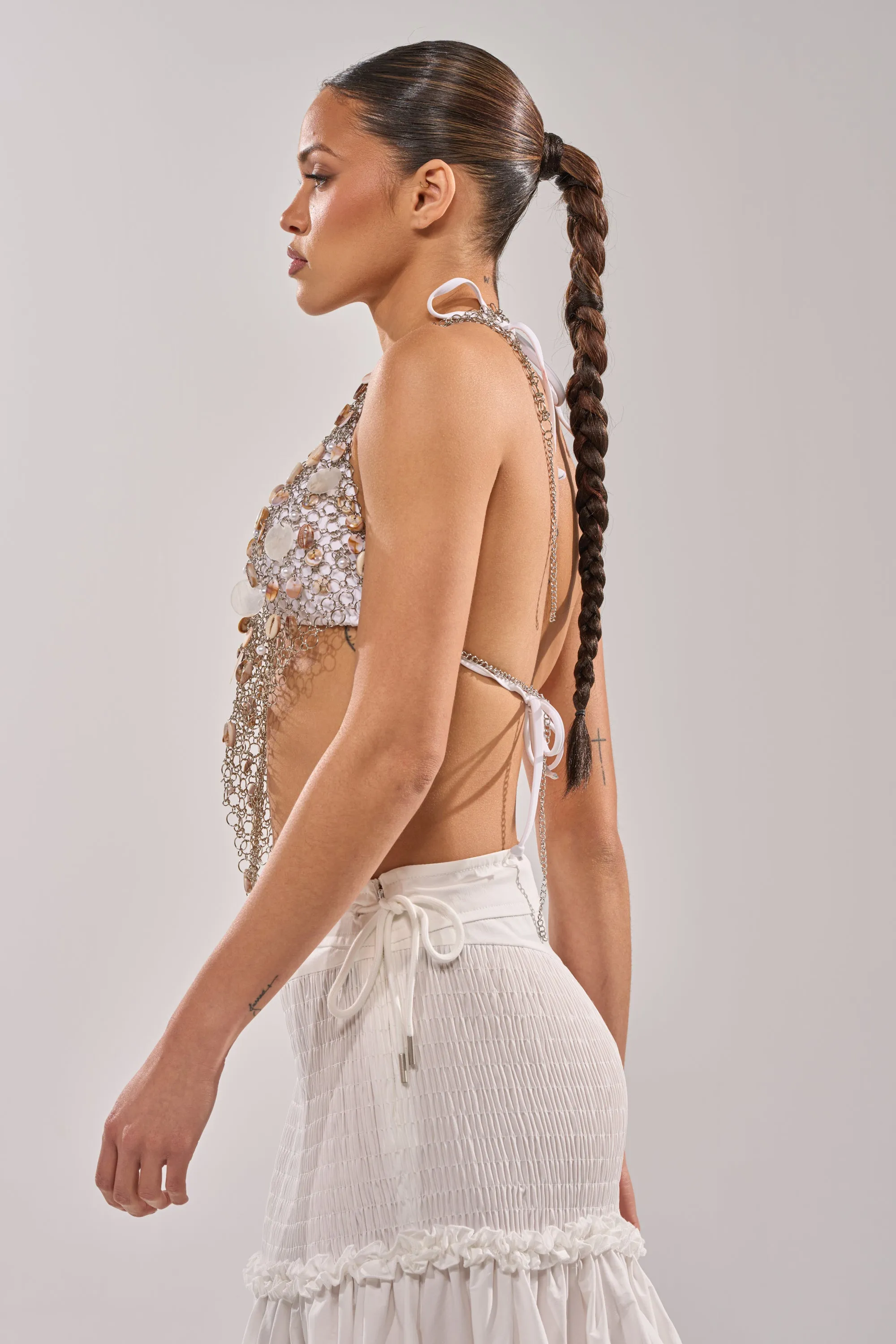 SALLY SELLS SEASHELLS CROCHET HALTER TOP sold by AKIRA product image thumbnail 4