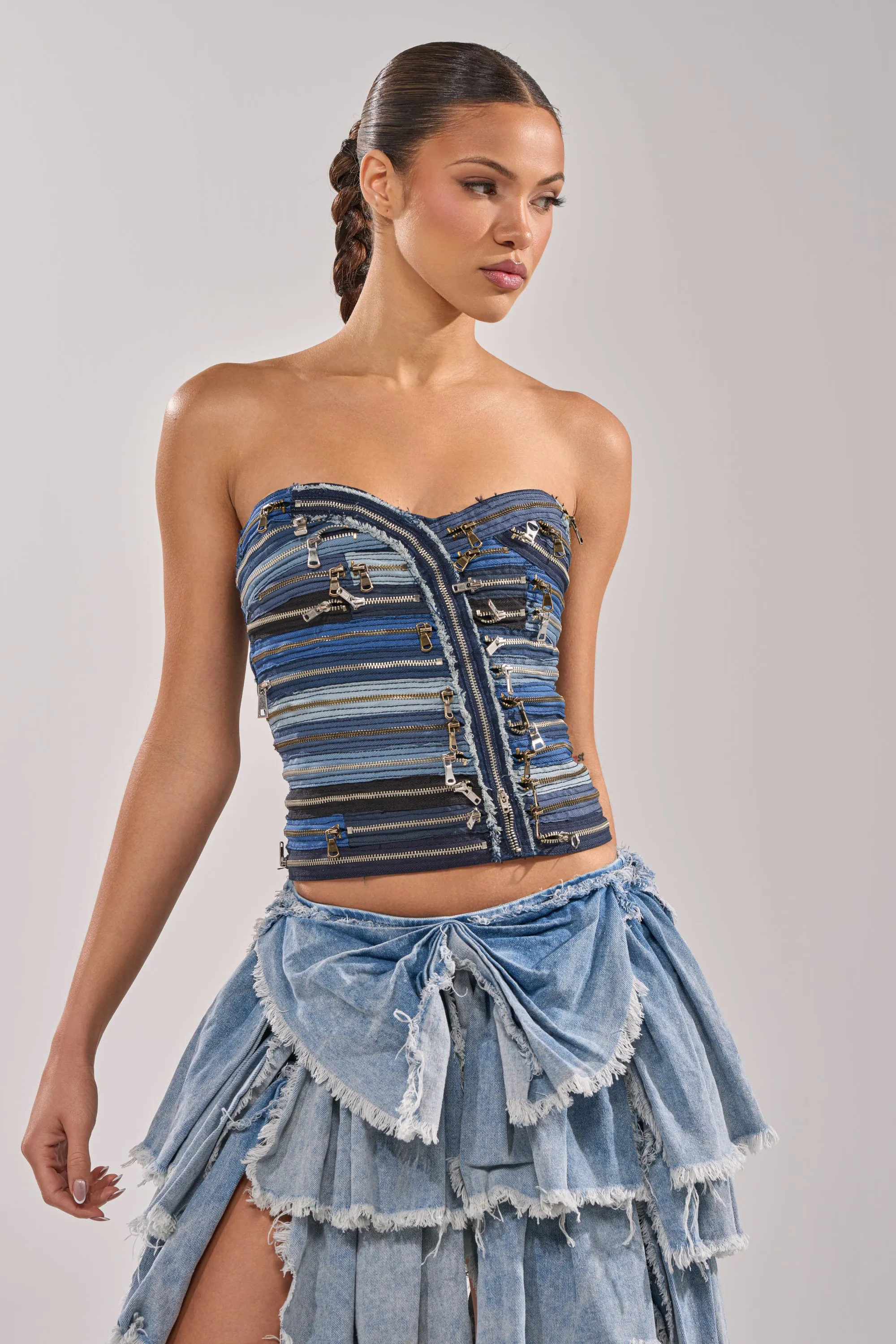 NAME YOUR GAME ZIPPER CORSET sold by AKIRA