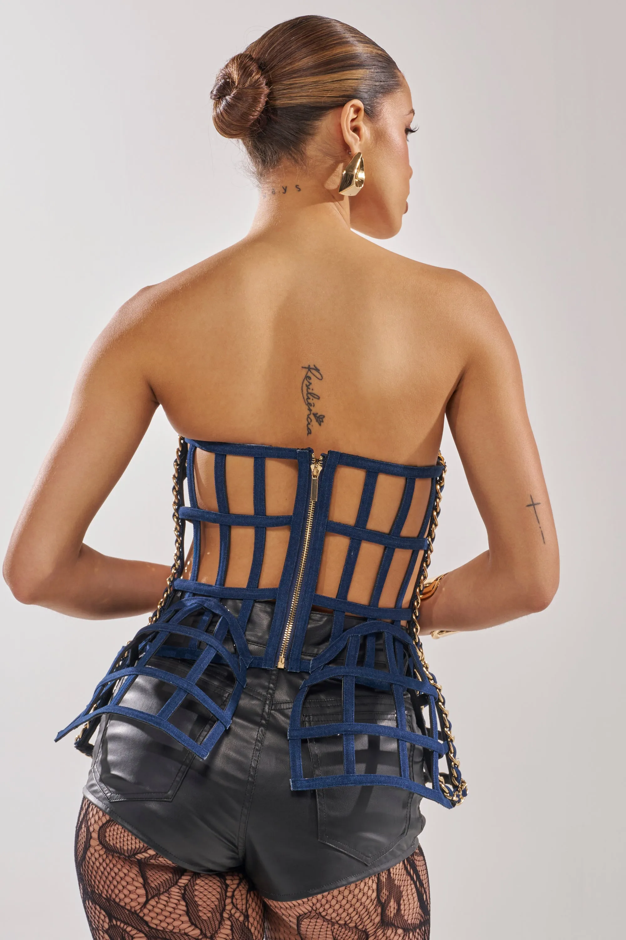 DOWN SOUTH CHAIN DETAIL BUSTIER TOP sold by AKIRA product image thumbnail 5