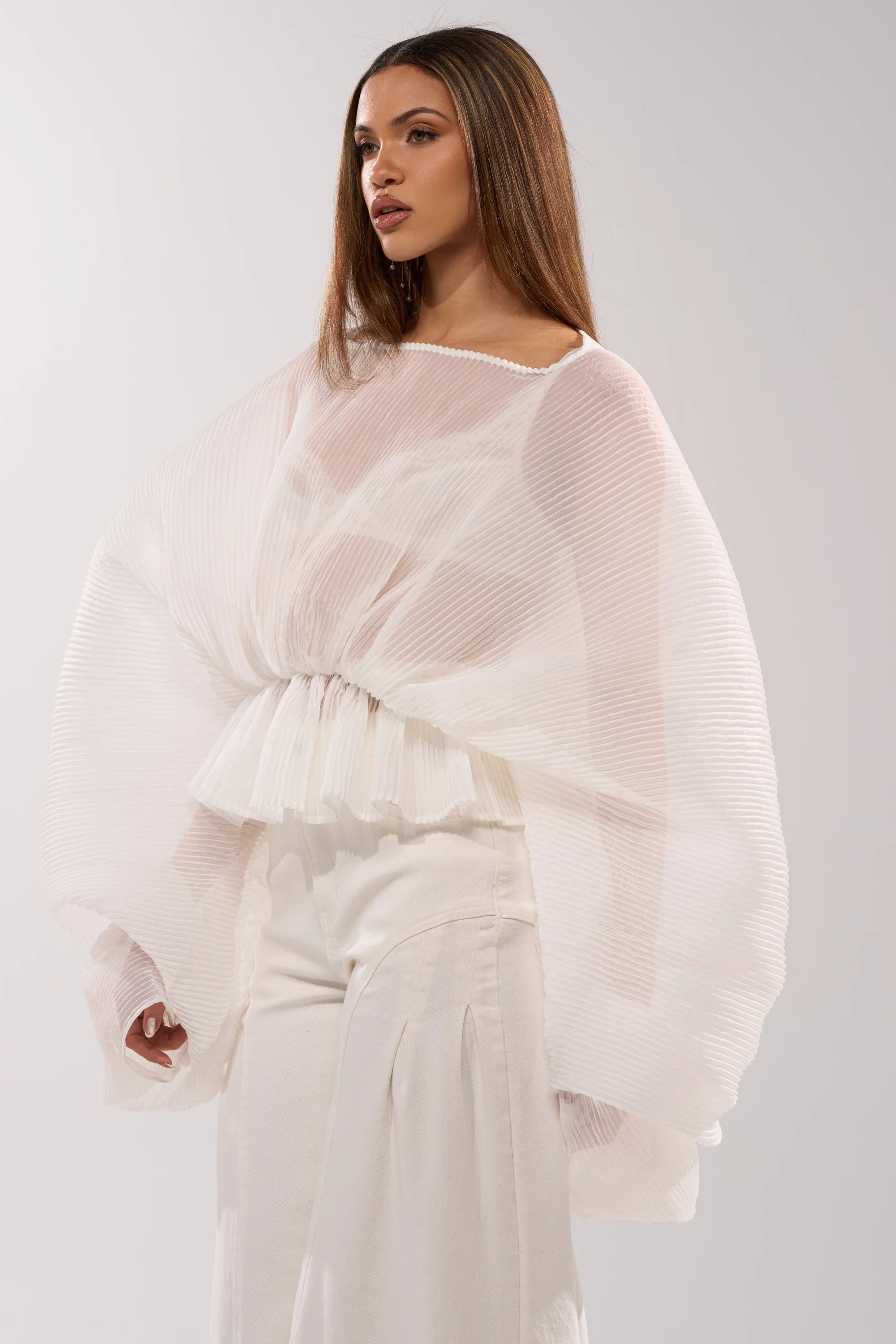 PRETTY GIRL PROBLEMS BLOUSE IN WHITE sold by AKIRA product image thumbnail 3