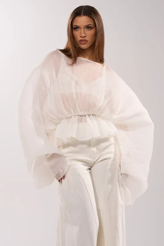 PRETTY GIRL PROBLEMS BLOUSE IN WHITE sold by AKIRA