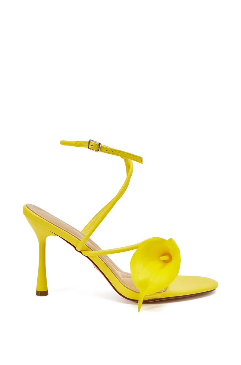 AZALEA WANG NILOU YELLOW FLORAL DECALE STRAP STILETTO SANDAL sold by AKIRA product image thumbnail 4
