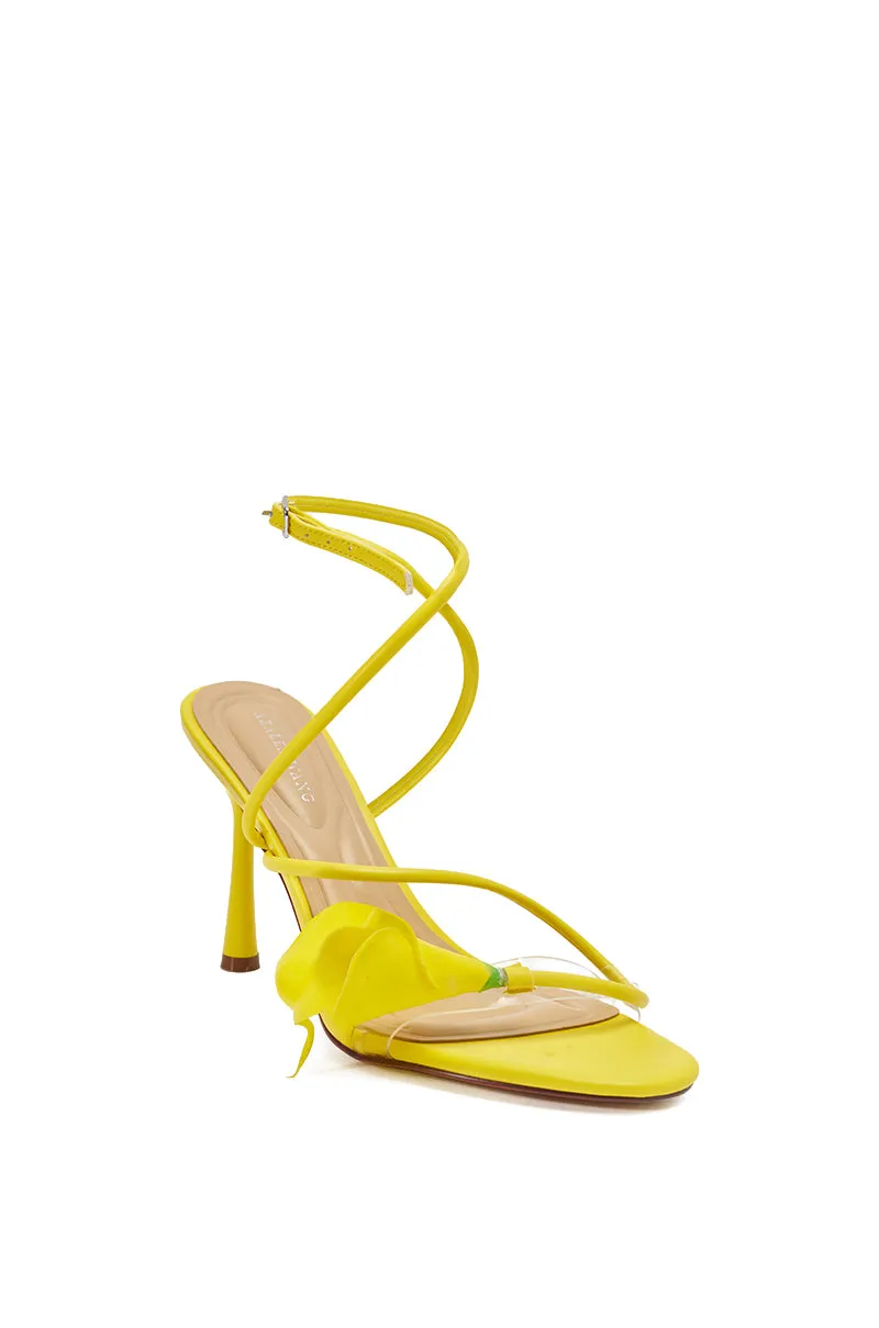 AZALEA WANG NILOU YELLOW FLORAL DECALE STRAP STILETTO SANDAL sold by AKIRA product image thumbnail 5