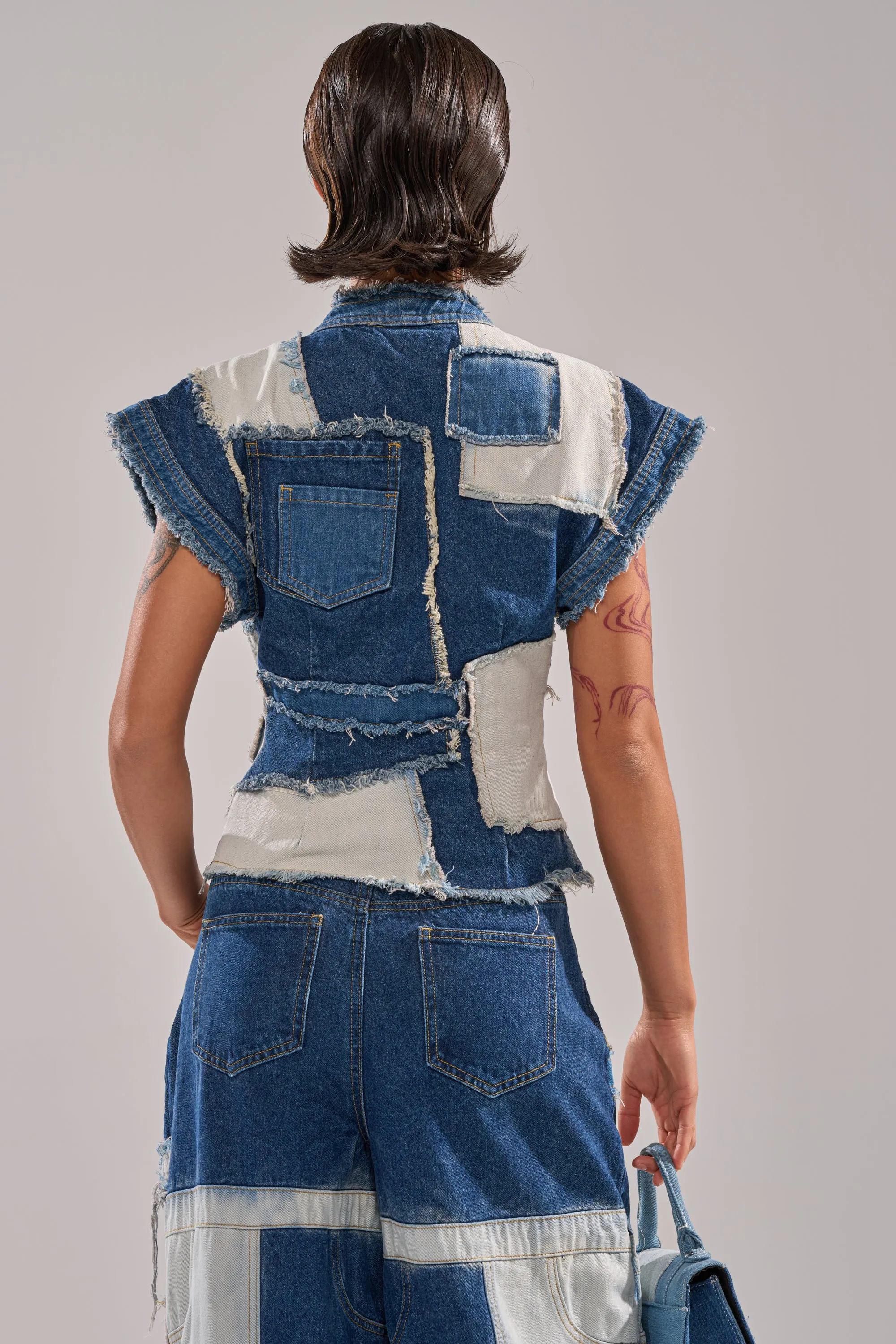 TOO MUCH GOING ON DENIM BUTTON DOWN sold by AKIRA product image thumbnail 5