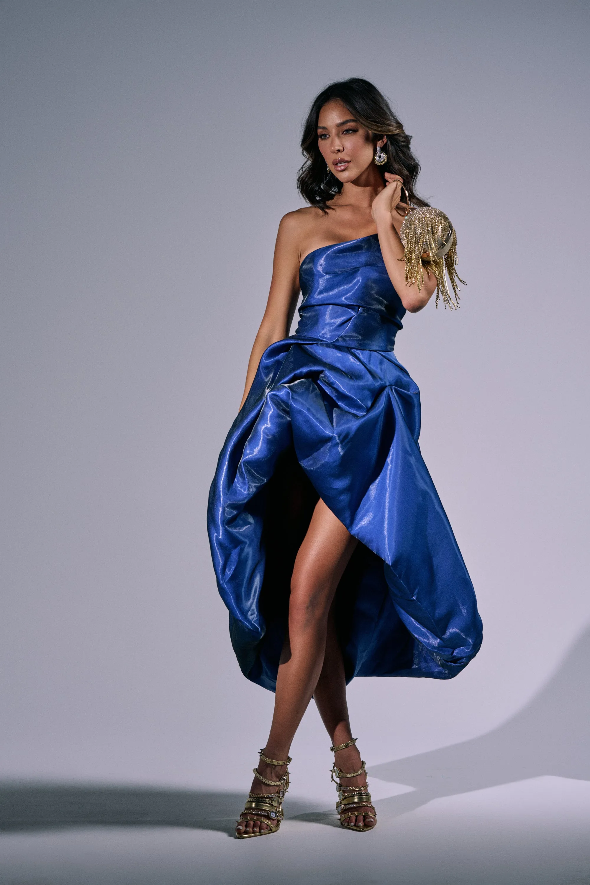 HEAD OVER HEELS HIGH-LOW DRESS IN BLUE sold by AKIRA product image thumbnail 2