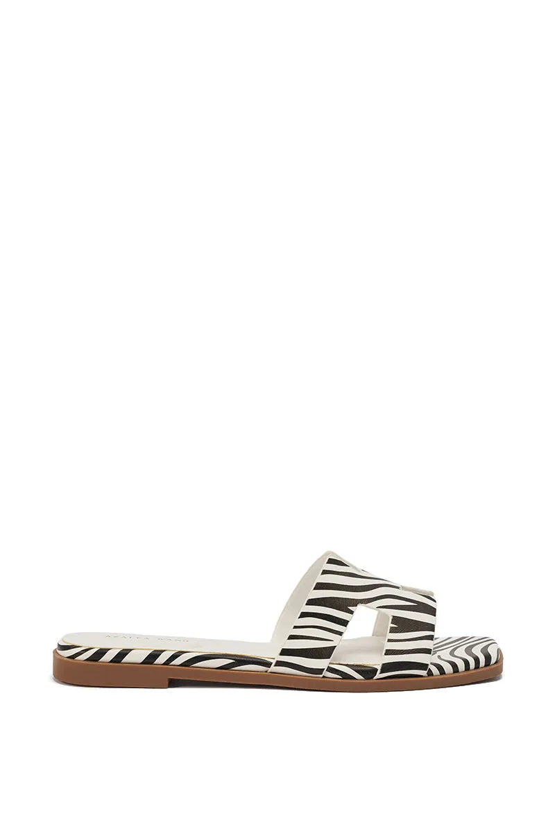 AKIRA HOWDY ZEBRA SLIP ON FLAT SANDAL sold by AKIRA product image thumbnail 5