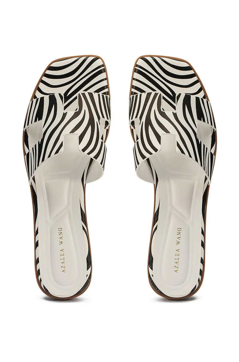 AKIRA HOWDY ZEBRA SLIP ON FLAT SANDAL sold by AKIRA product image thumbnail 4