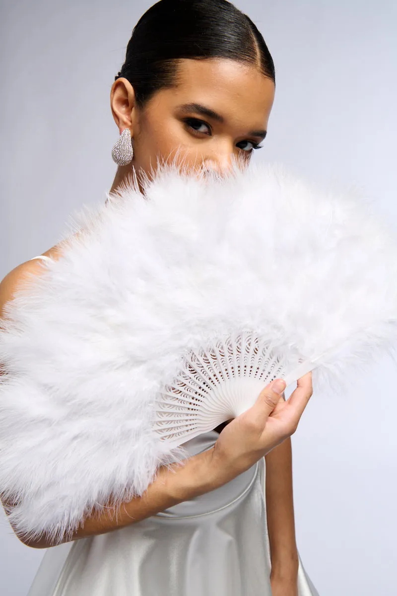 ANGELIC WHITE FEATHER FAN sold by AKIRA