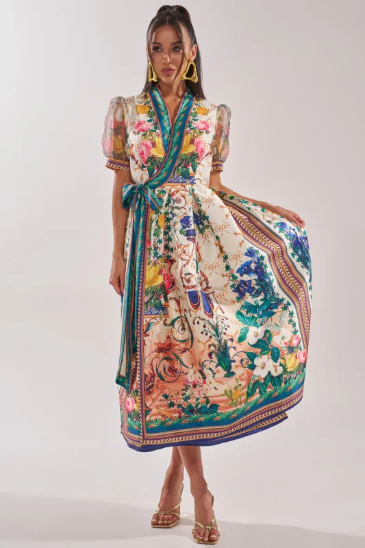 FLOWER GIRL SATIN MAXI DRESS made by AKIRA