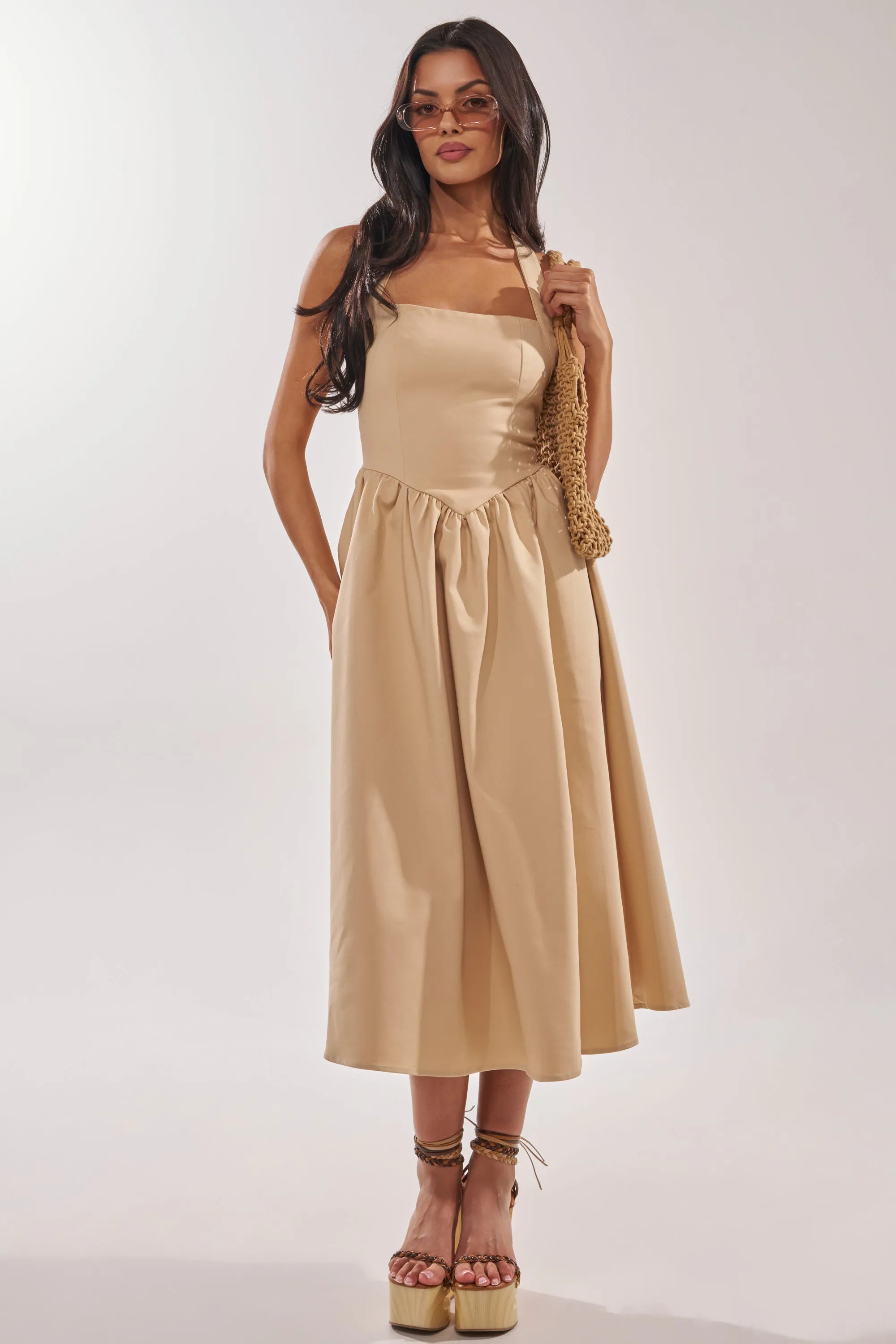 SWEET SOFIE HALTER MIDI DRESS sold by AKIRA product image thumbnail 2